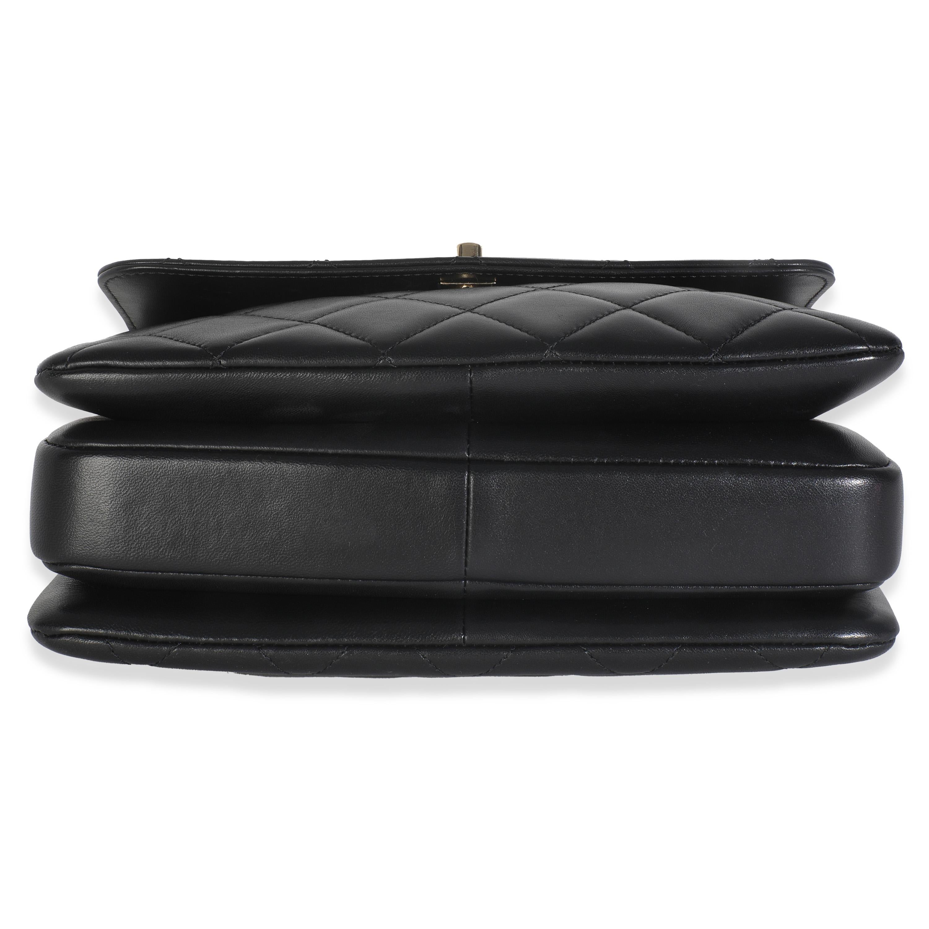 Chanel Black Quilted Lambskin Small Trendy CC Flap Dual Handle Bag en vente 3