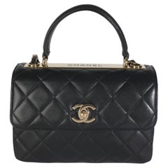 Chanel Black Quilted Lambskin Small Trendy CC Flap Dual Handle Bag Chanel Black Quilted Lambskin Small Trendy CC Flap Dual Handle Bag