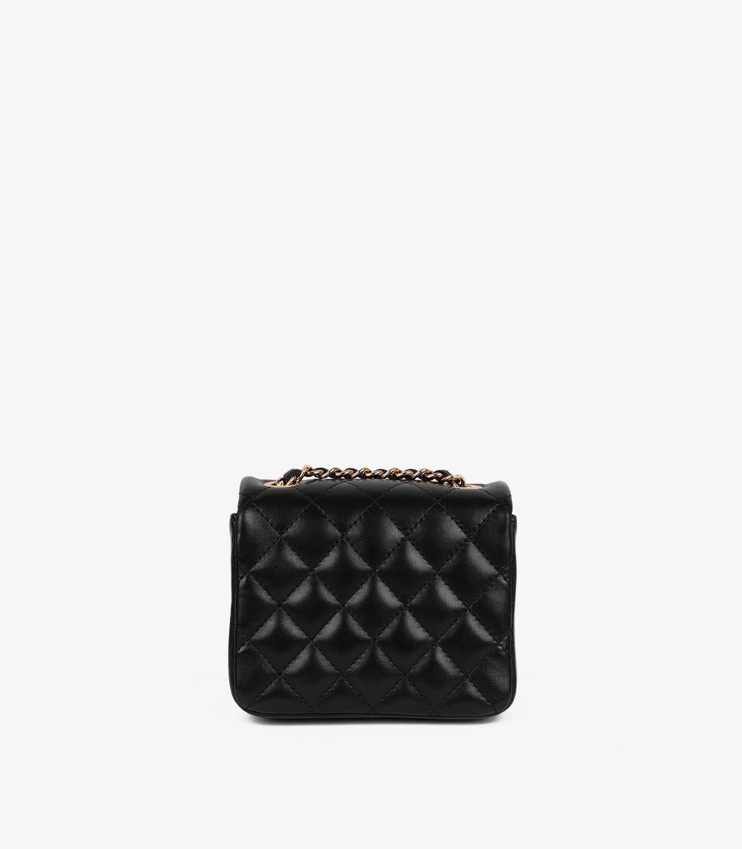 Chanel Black Quilted Lambskin Square Micro Flap Bag in vendita 1