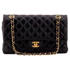 CHANEL Black Quilted Lambskin Timeless Classic Medium Double Flap Bag