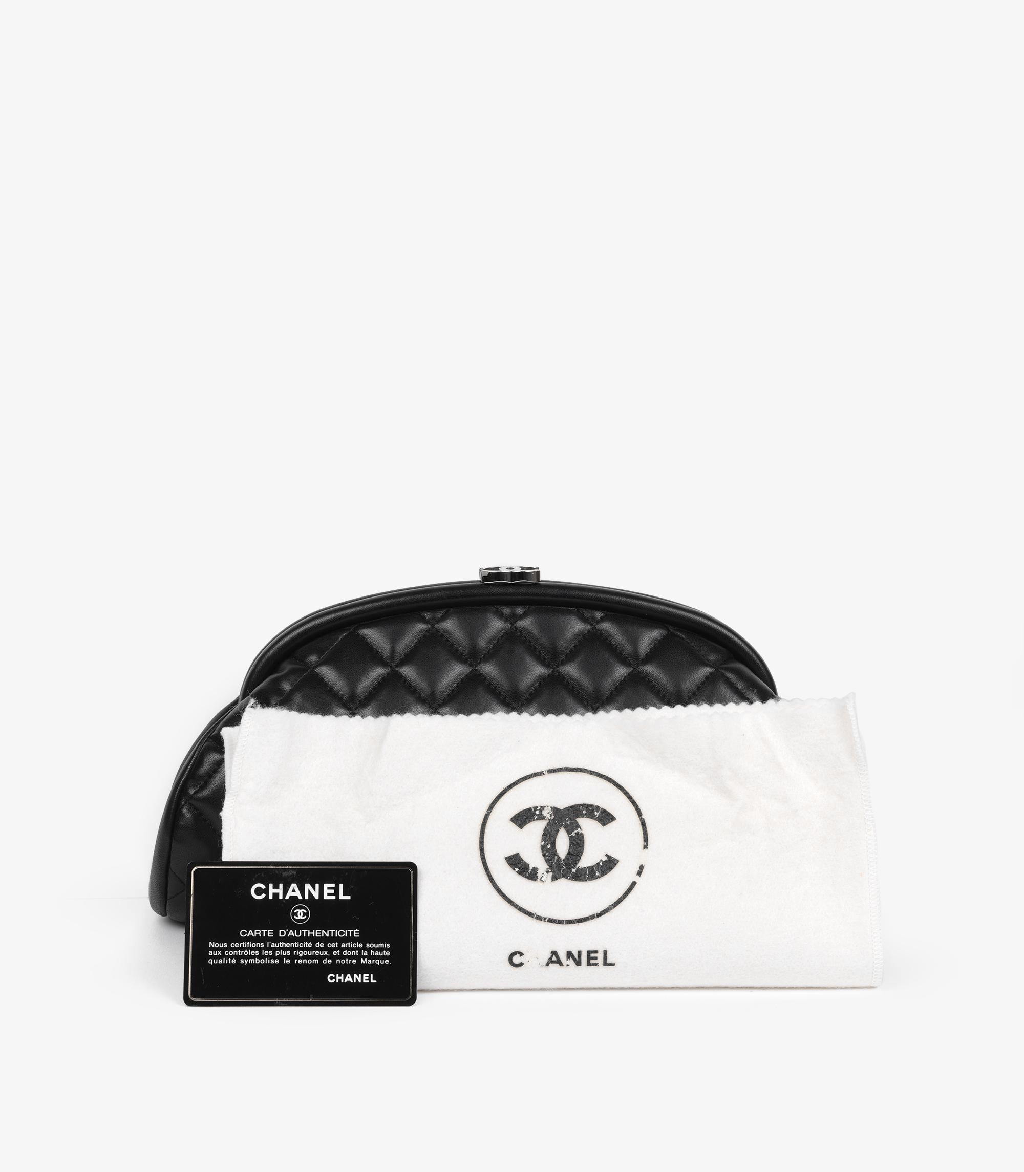 Chanel Black Quilted Lambskin Timeless Clutch For Sale 7