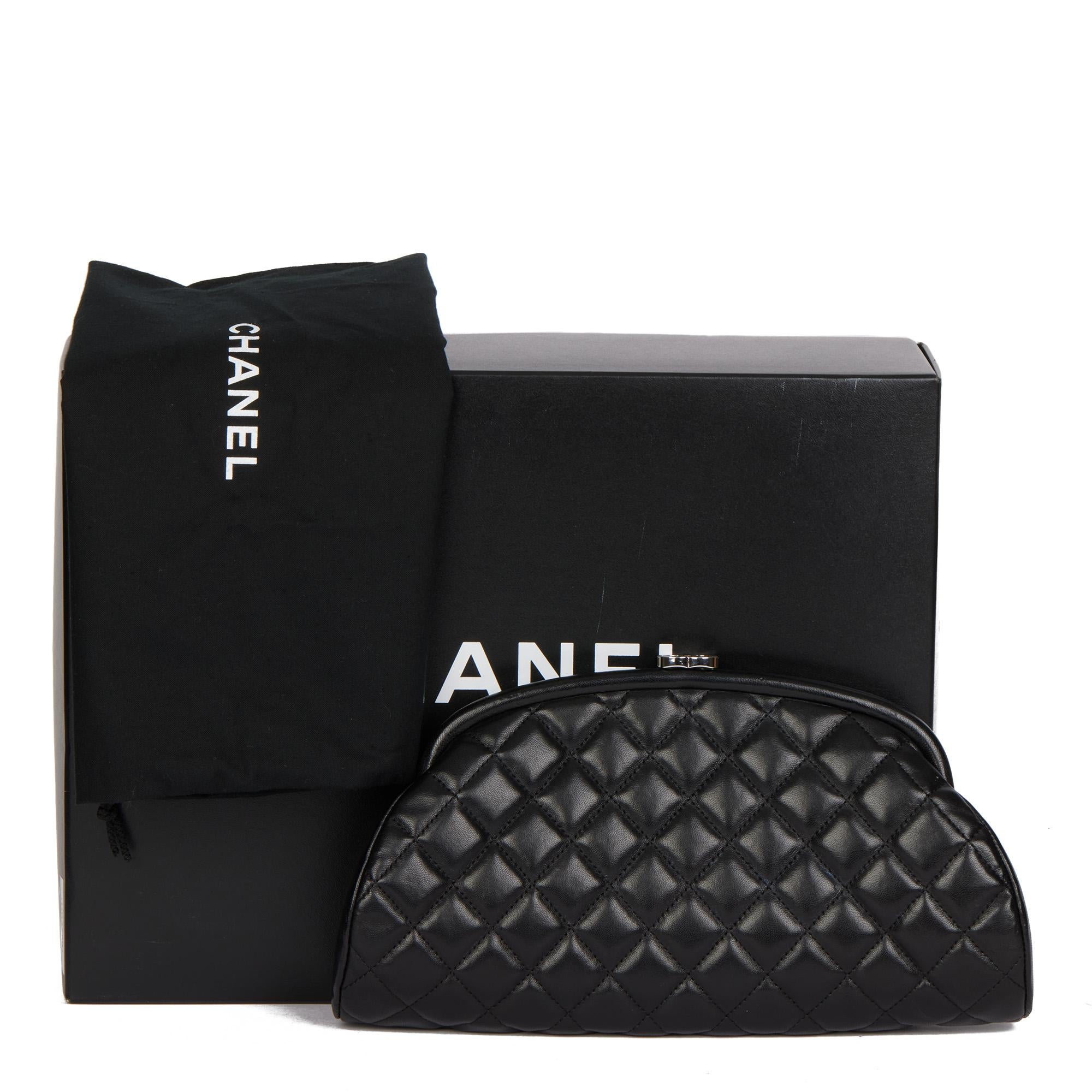 CHANEL Black Quilted Lambskin Timeless Clutch 8