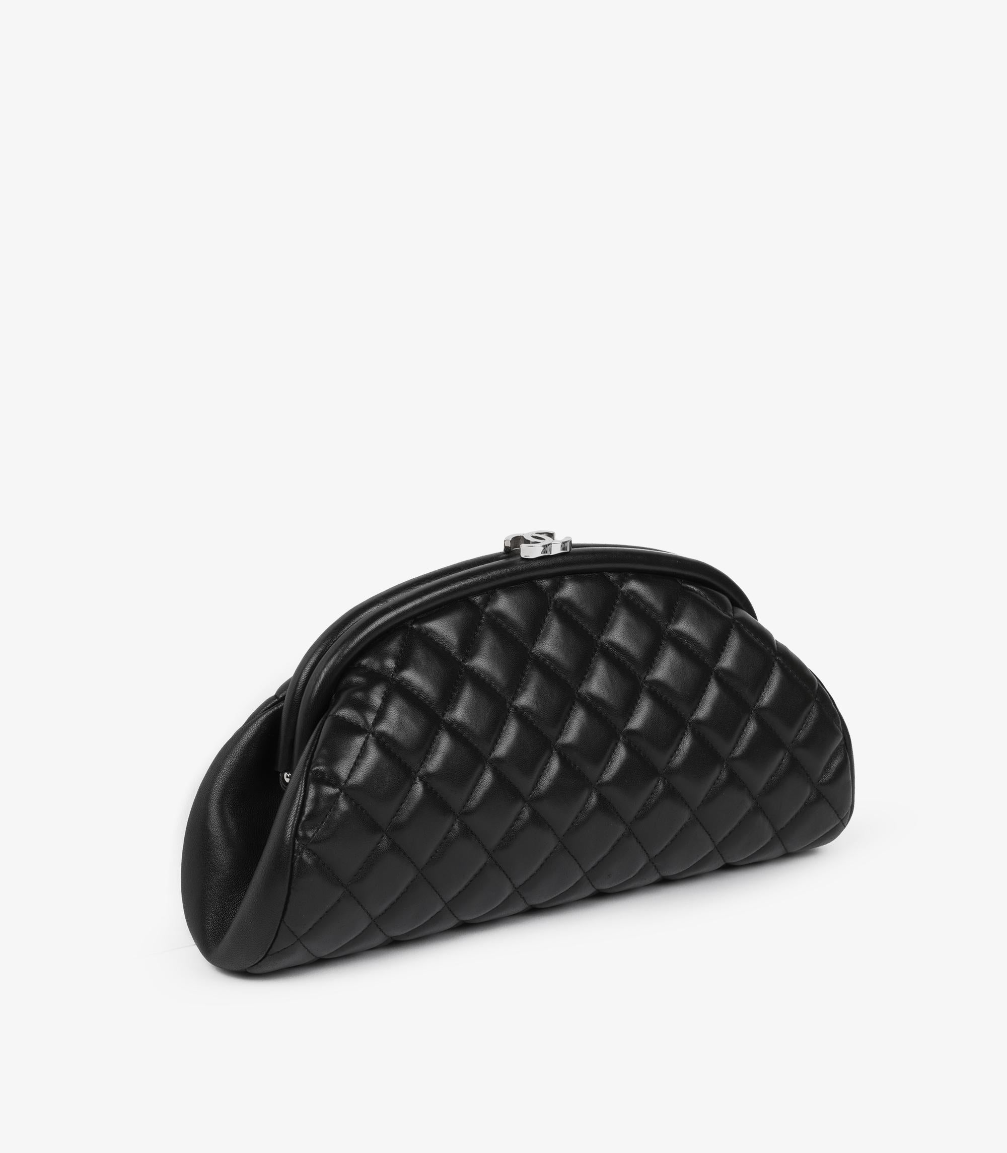 Chanel Black Quilted Lambskin Timeless Clutch In Excellent Condition For Sale In Bishop's Stortford, Hertfordshire