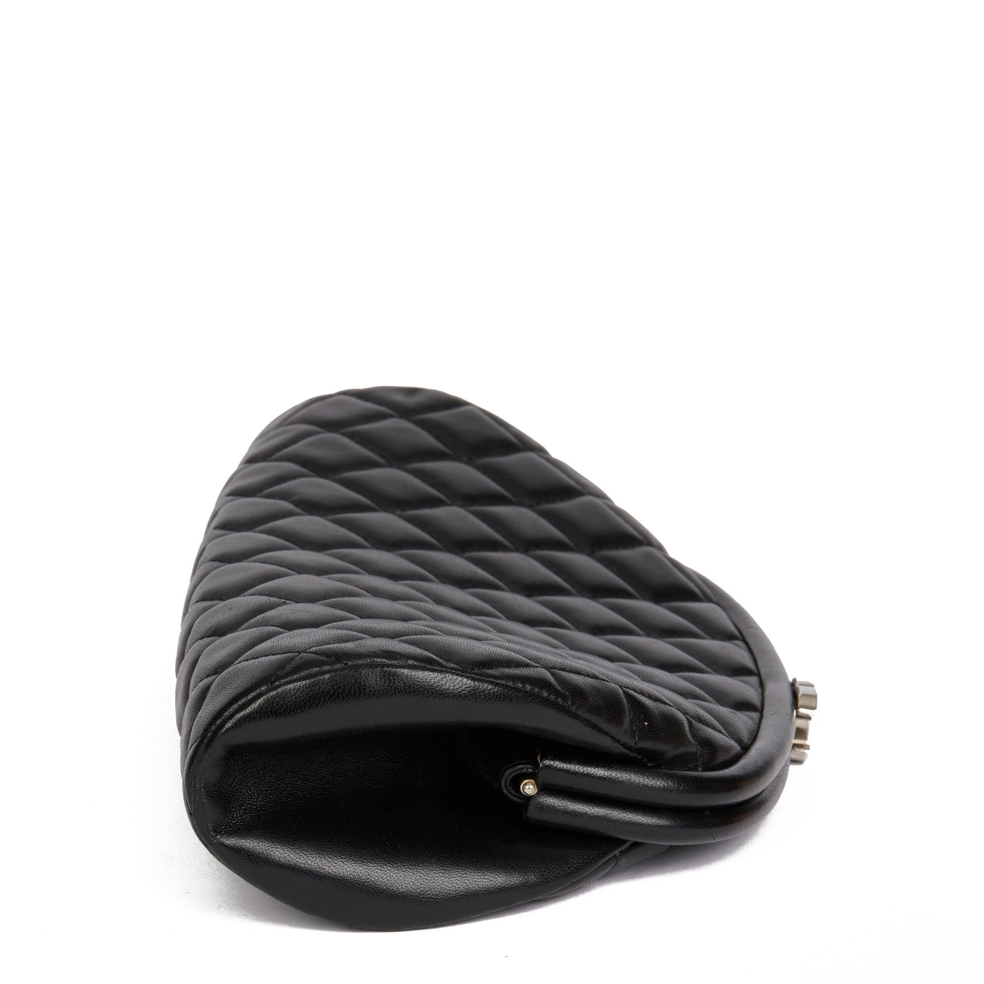 Women's CHANEL Black Quilted Lambskin Timeless Clutch