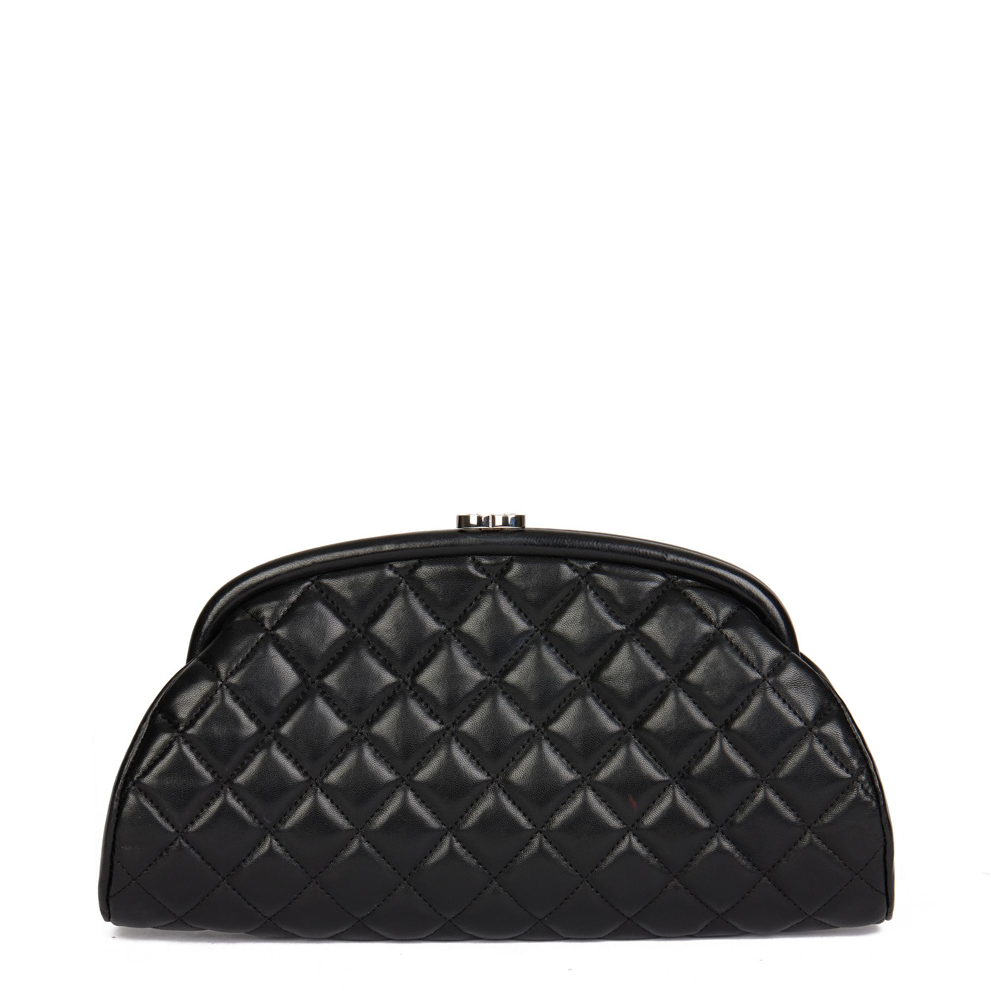 CHANEL Black Quilted Lambskin Timeless Clutch 1