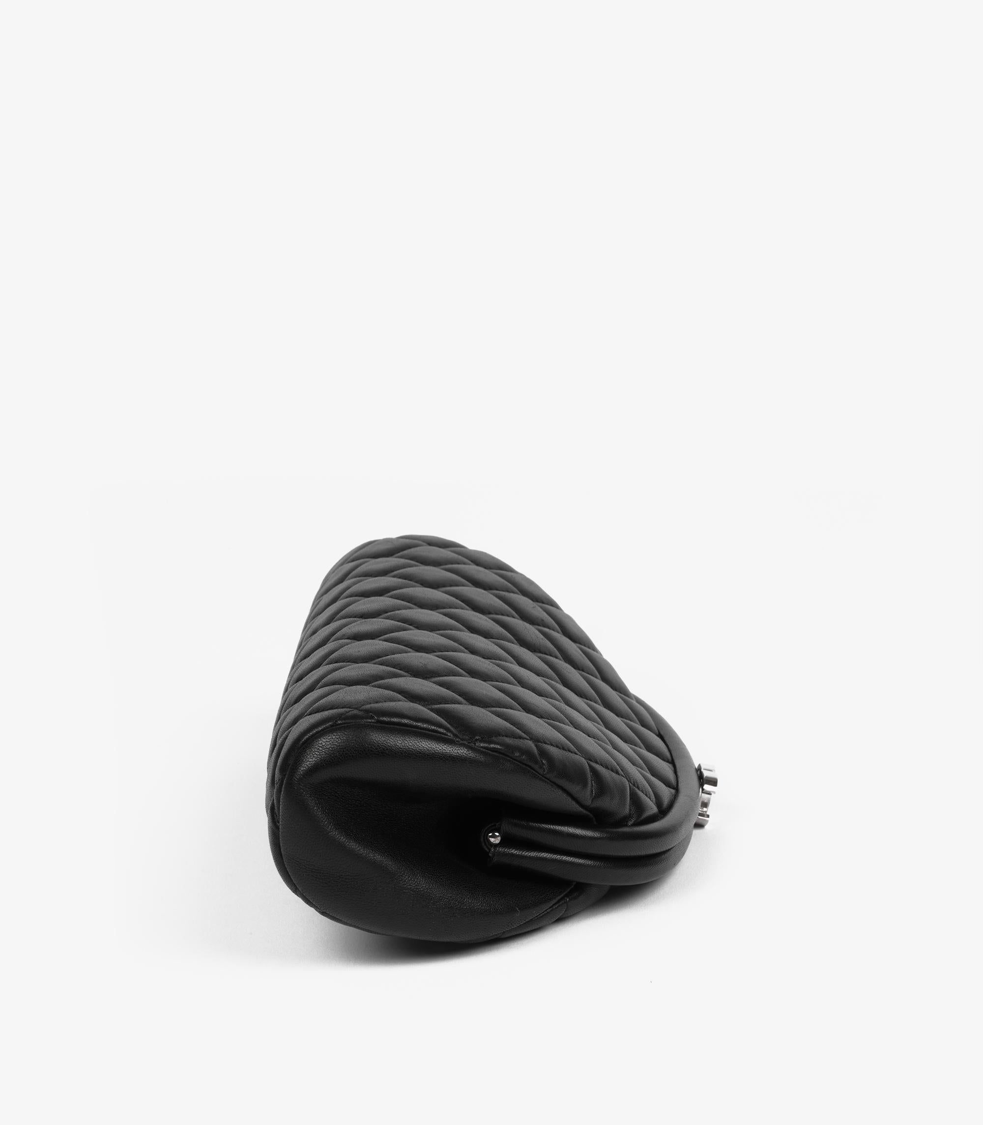 Chanel Black Quilted Lambskin Timeless Clutch For Sale 1