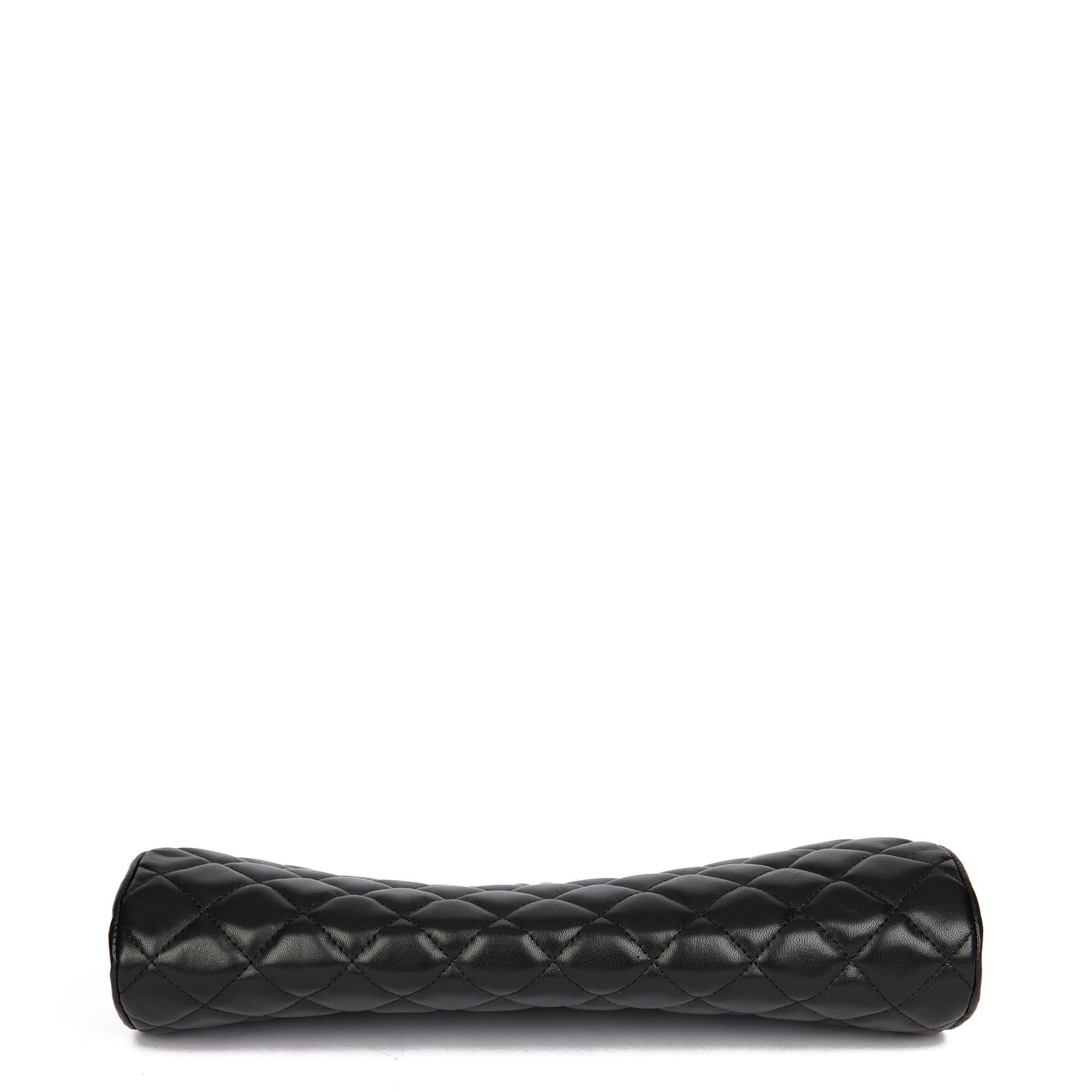 CHANEL Black Quilted Lambskin Timeless Clutch 2