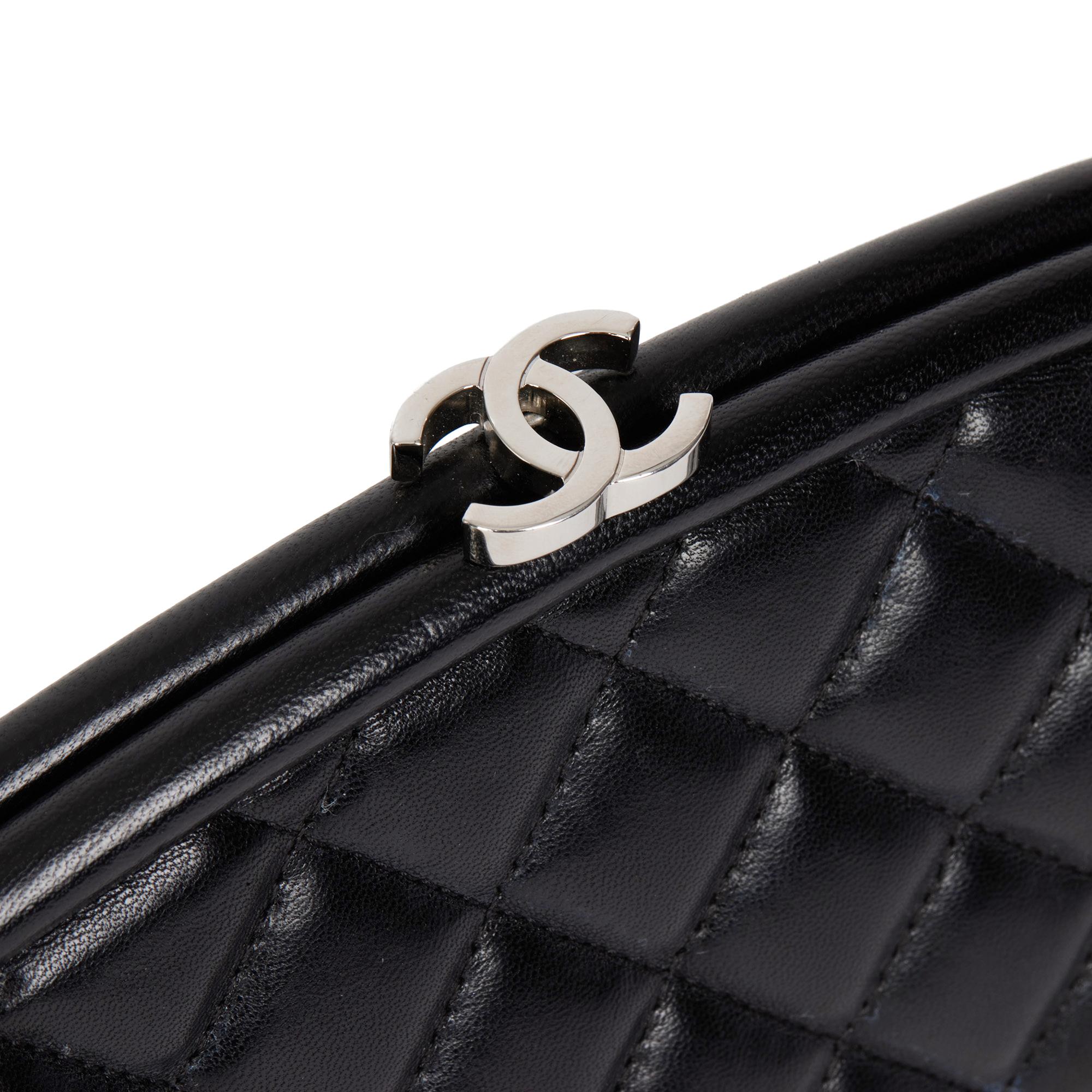 CHANEL Black Quilted Lambskin Timeless Clutch 3