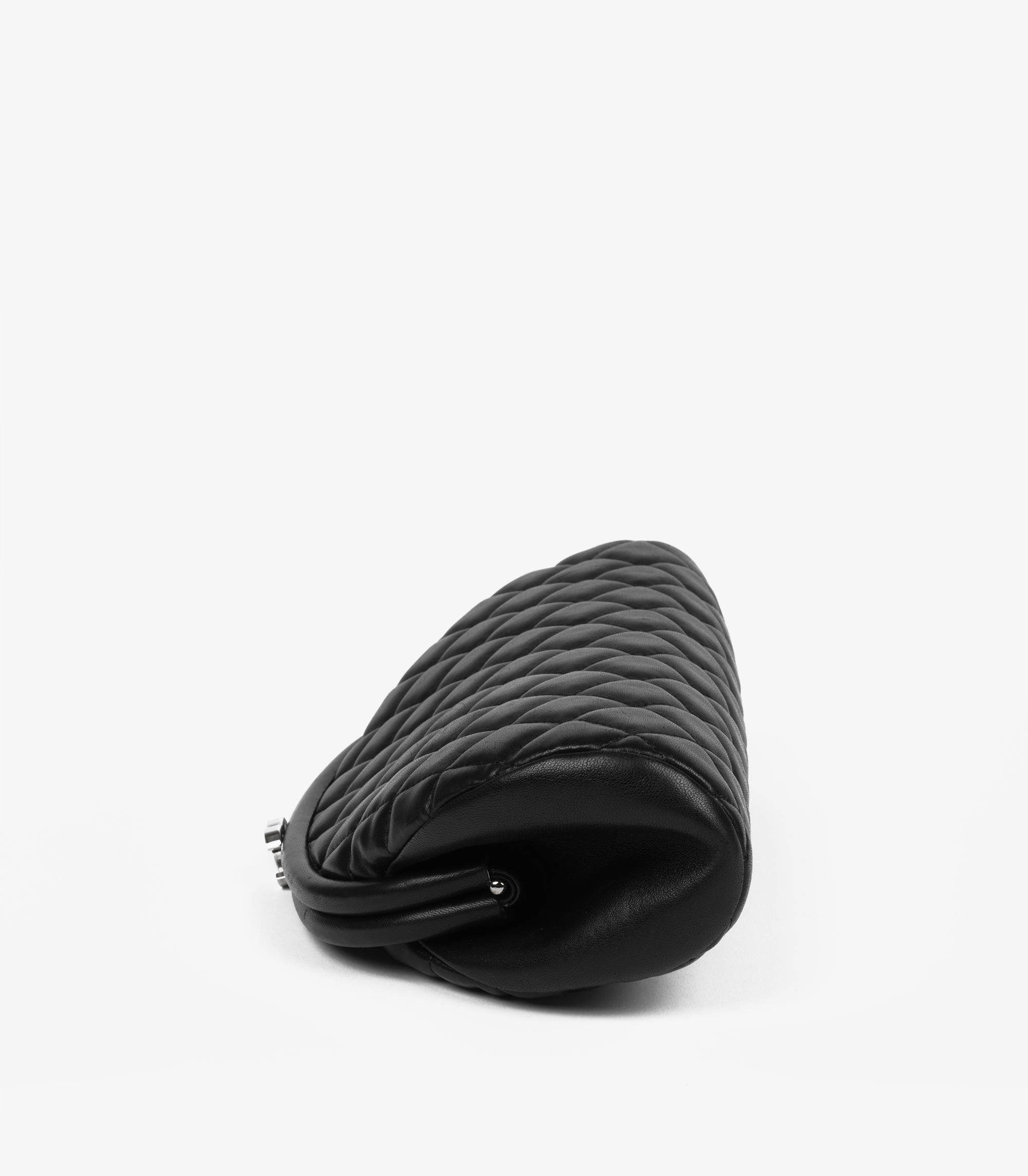 Chanel Black Quilted Lambskin Timeless Clutch For Sale 3