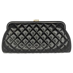 Chanel Black Quilted Lambskin Timeless Clutch