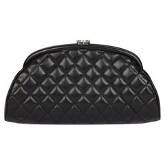 CHANEL Black Quilted Lambskin Timeless Clutch