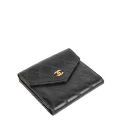 Chanel Black Quilted Lambskin Timeless Vintage Bi-Fold Wallet