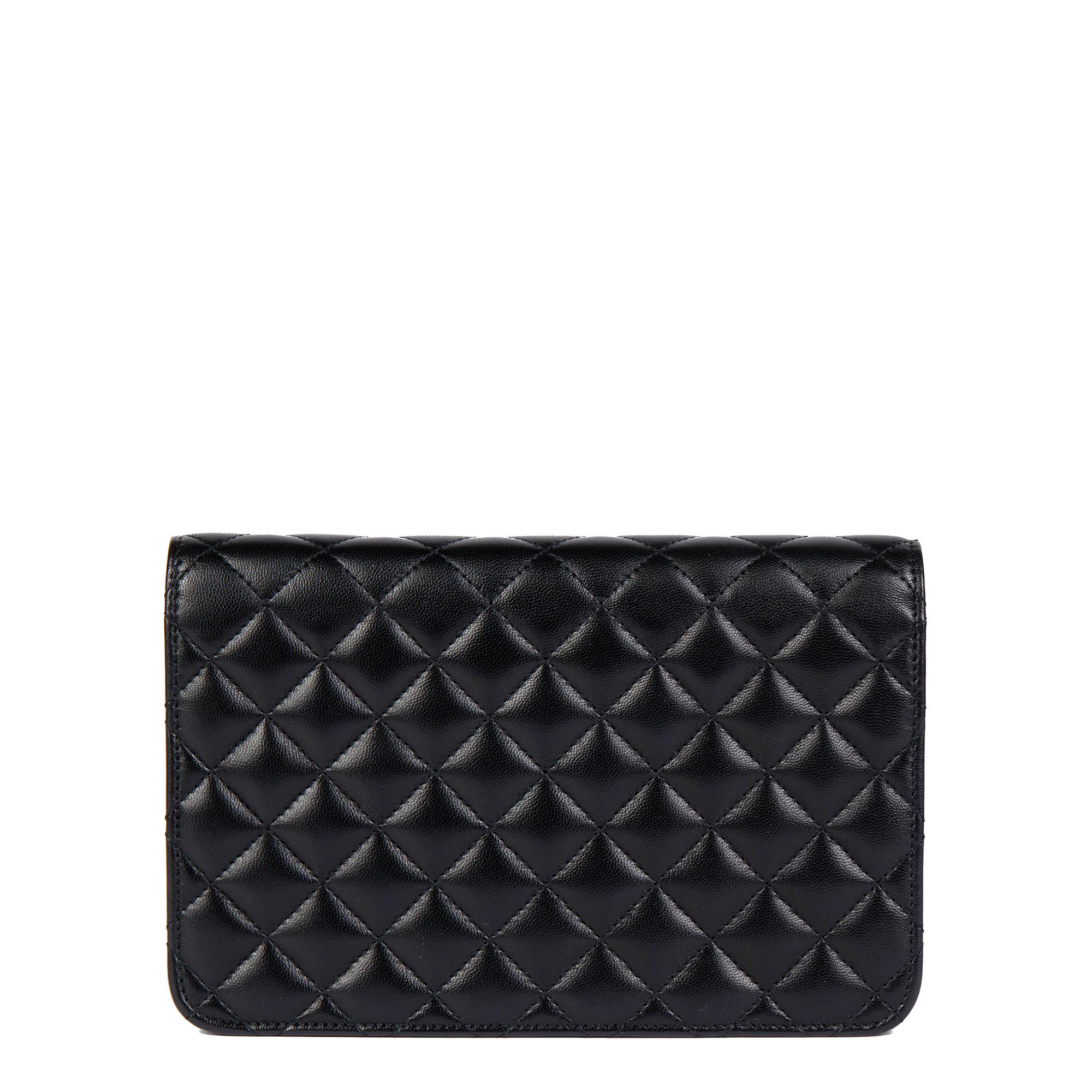 CHANEL Black Quilted Lambskin Timeless Wallet-on-Chain WOC 1