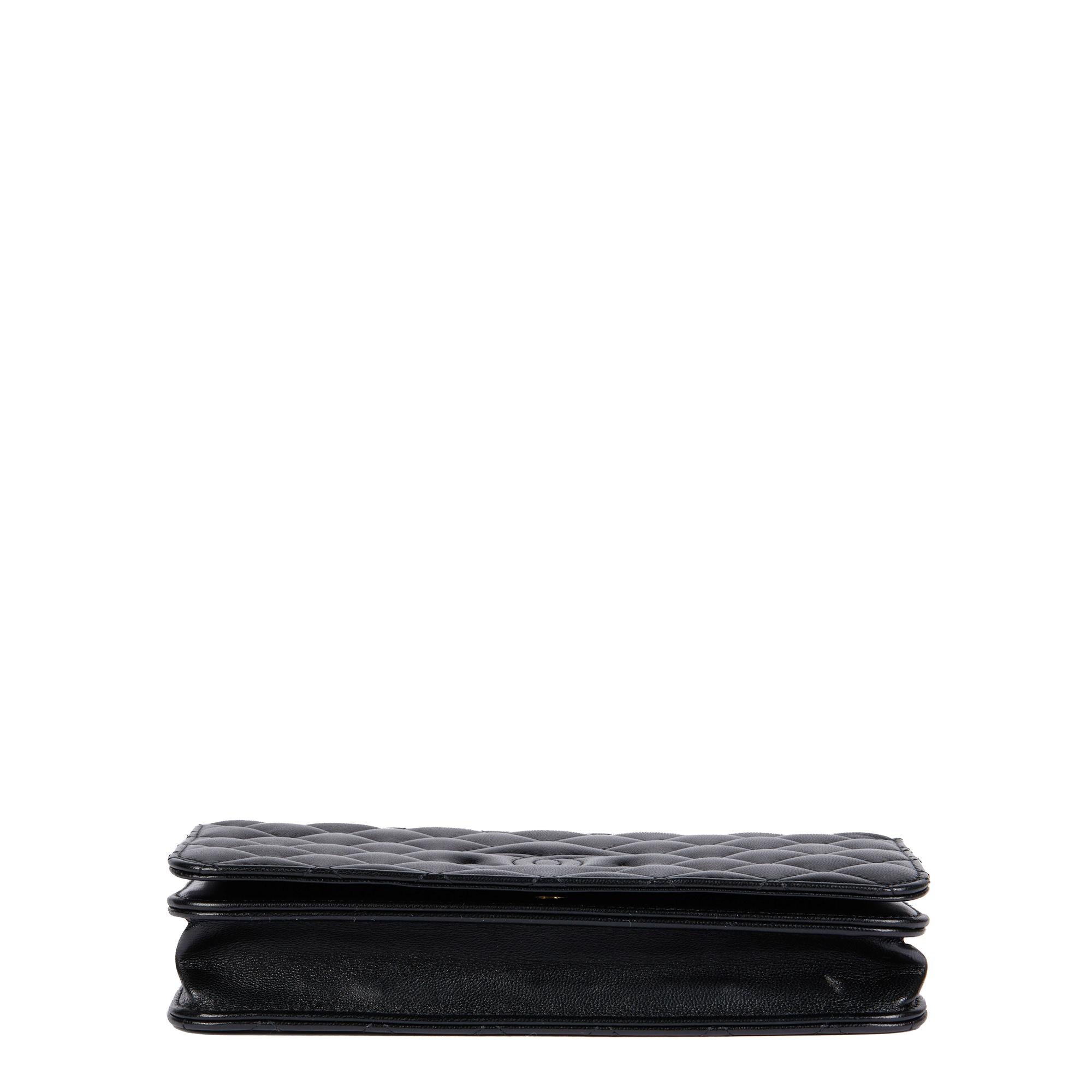 CHANEL Black Quilted Lambskin Timeless Wallet-on-Chain WOC 2