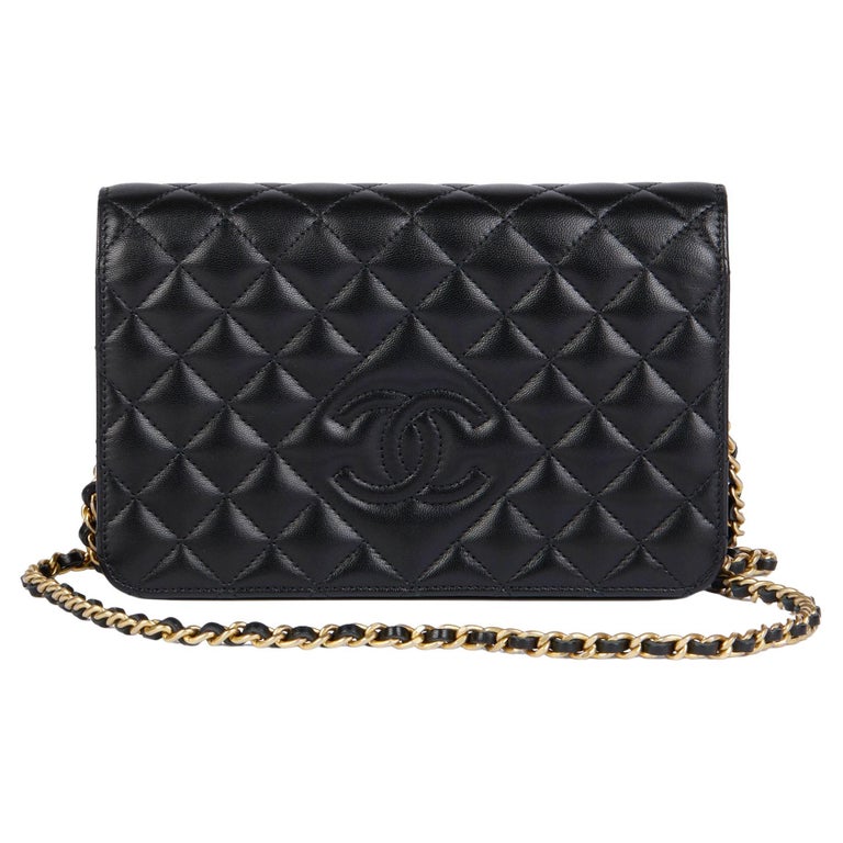 CHANEL Black Quilted Lambskin Timeless Wallet-on-Chain WOC at 1stDibs
