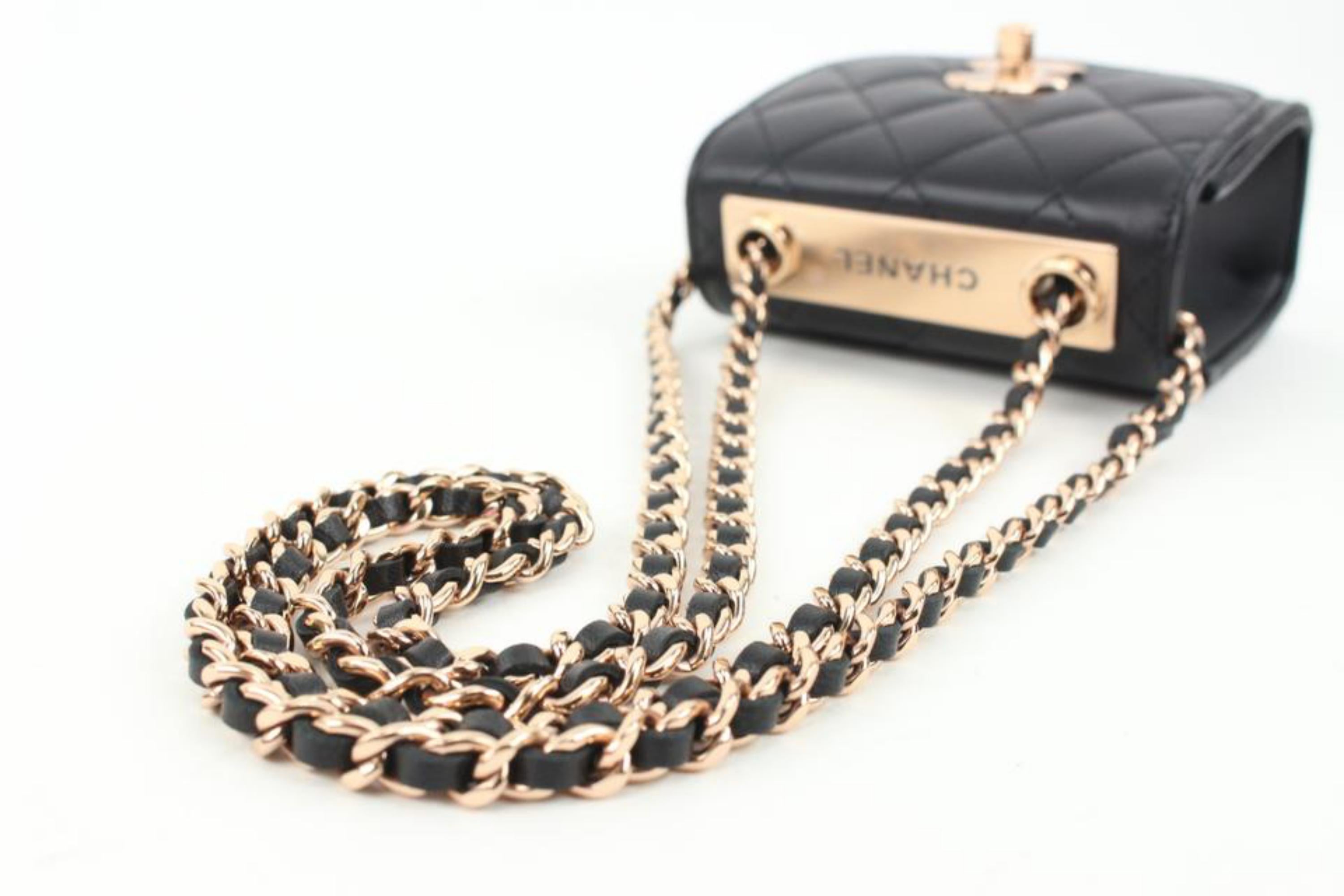 Chanel Black Quilted Lambskin Trendy Micro Flap Mini Crossbody Bag 118cas21 1