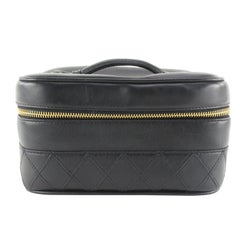 Astuccio Vanity Chanel in pelle di agnello trapuntata nera 1CC0412