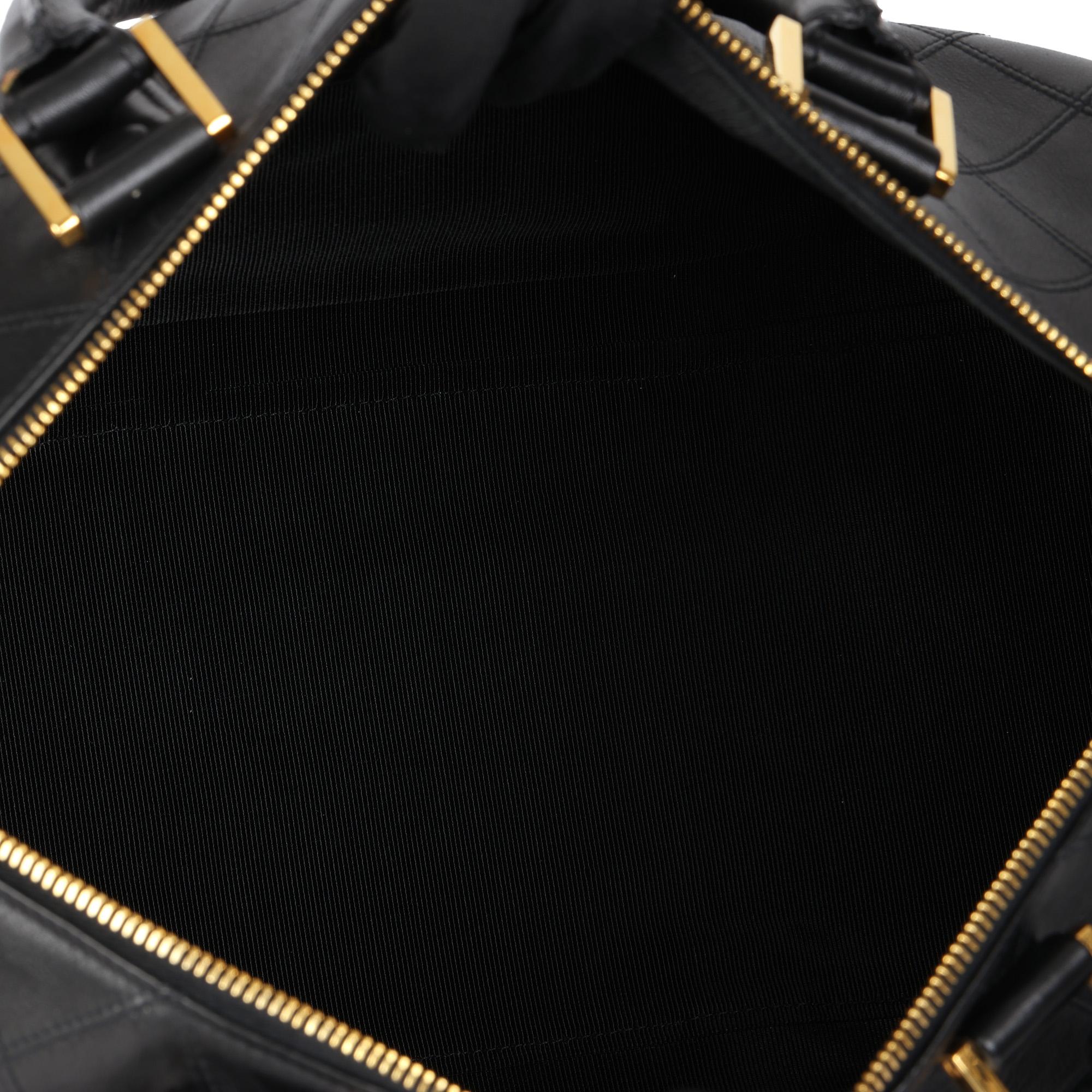 CHANEL Black Quilted Lambskin Vintage Boston 35 7