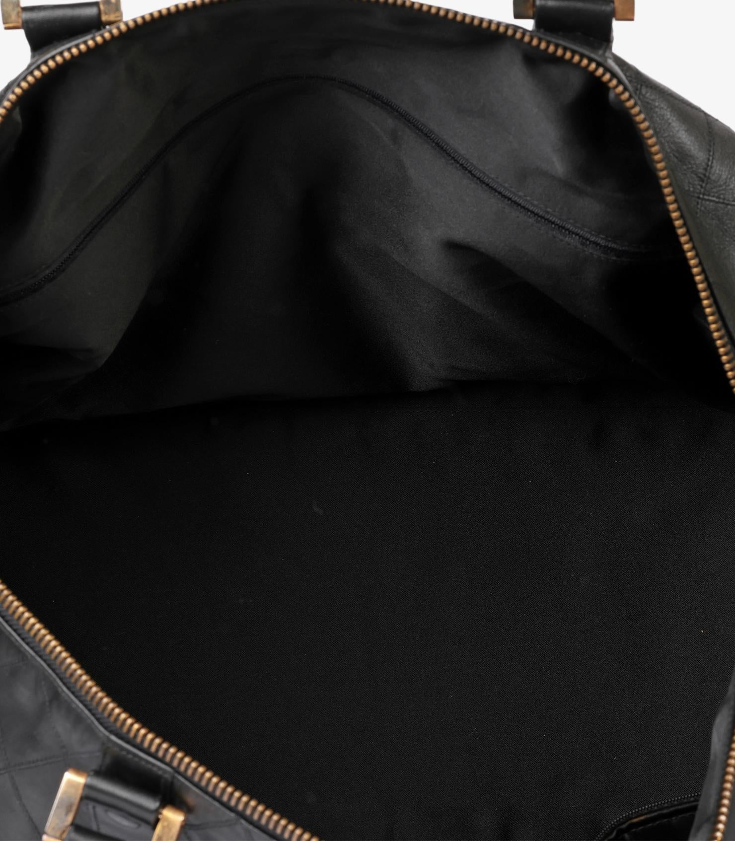 Chanel Black Quilted Lambskin Vintage Boston Travel Bag 50cm 5