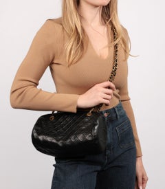 Chanel Black Quilted Lambskin Vintage Bowling Bag