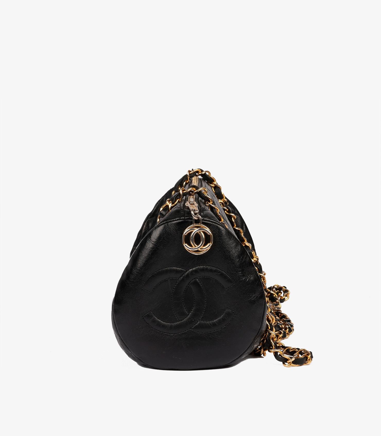Women's Chanel Black Quilted Lambskin Vintage Bowling Bag