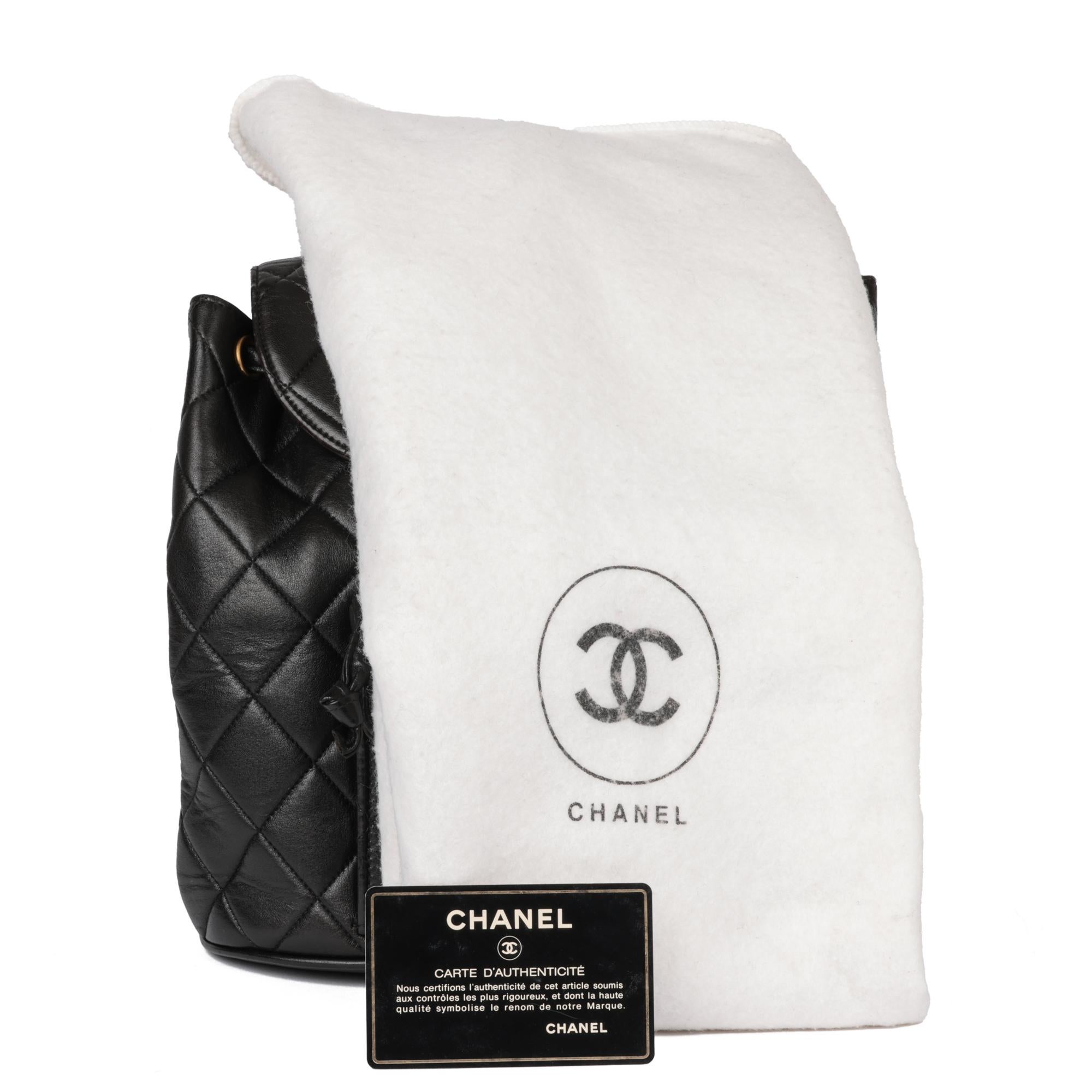 CHANEL Black Quilted Lambskin Vintage Classic Duma Backpack 4