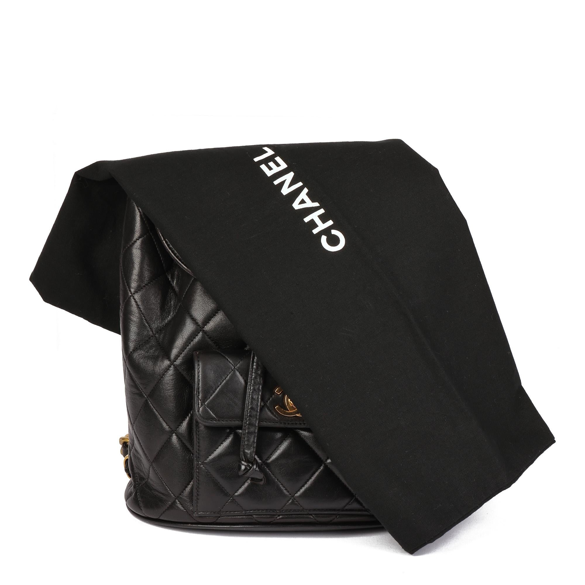CHANEL Black Quilted Lambskin Vintage Classic Duma Backpack 5