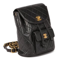 CHANEL Black Quilted Lambskin Vintage Classic Duma Backpack