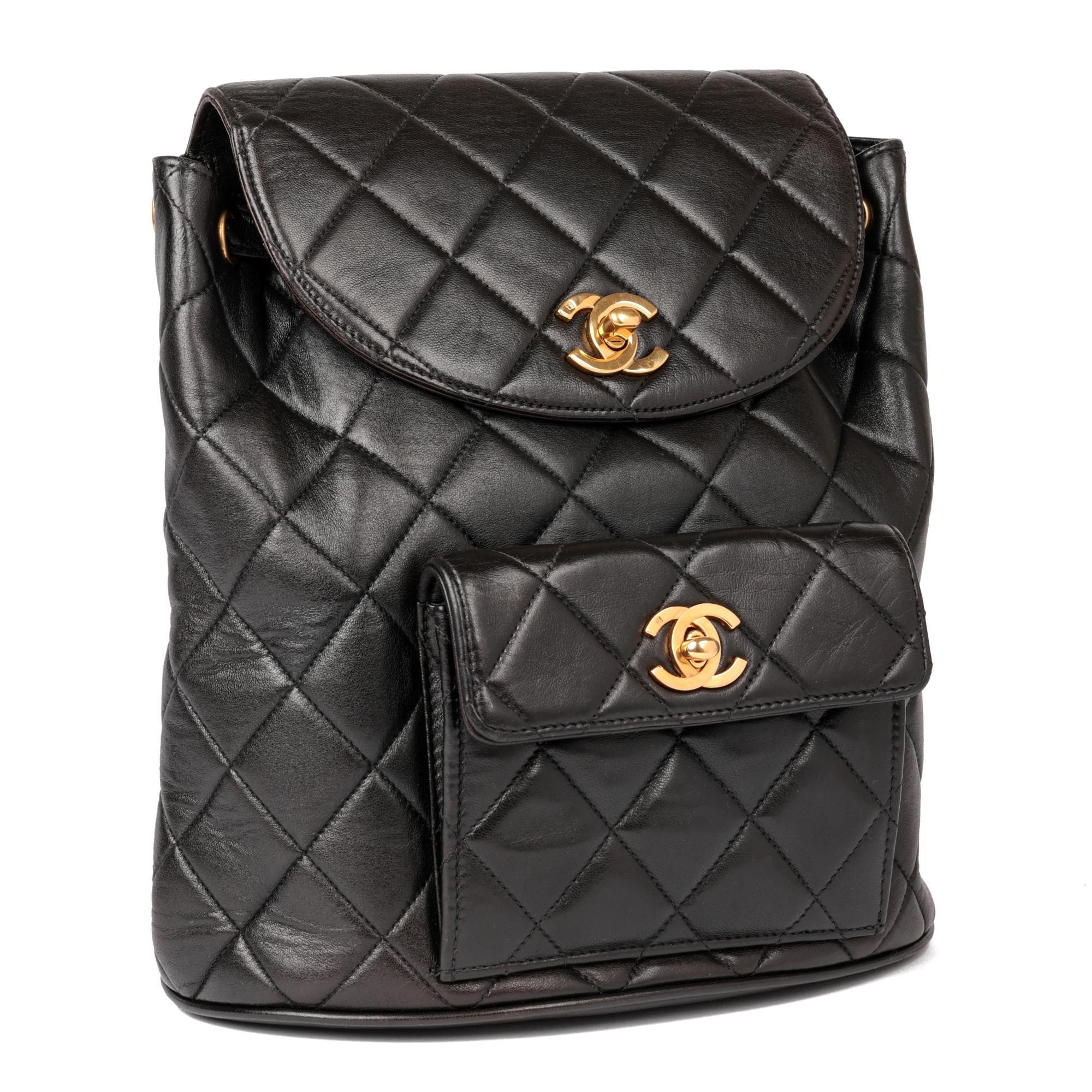 CHANEL
Black Quilted Lambskin Vintage Classic Duma Backpack

Xupes Reference: HB5118
Serial Number: 3287446
Age (Circa): 1996
Accompanied By: Chanel Dust Bag, Authenticity Card
Authenticity Details: Authenticity Card, Serial Sticker (Made in