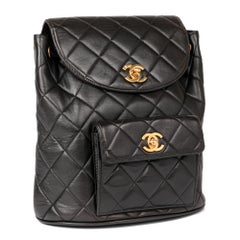 CHANEL Black Quilted Lambskin Vintage Classic Duma Backpack