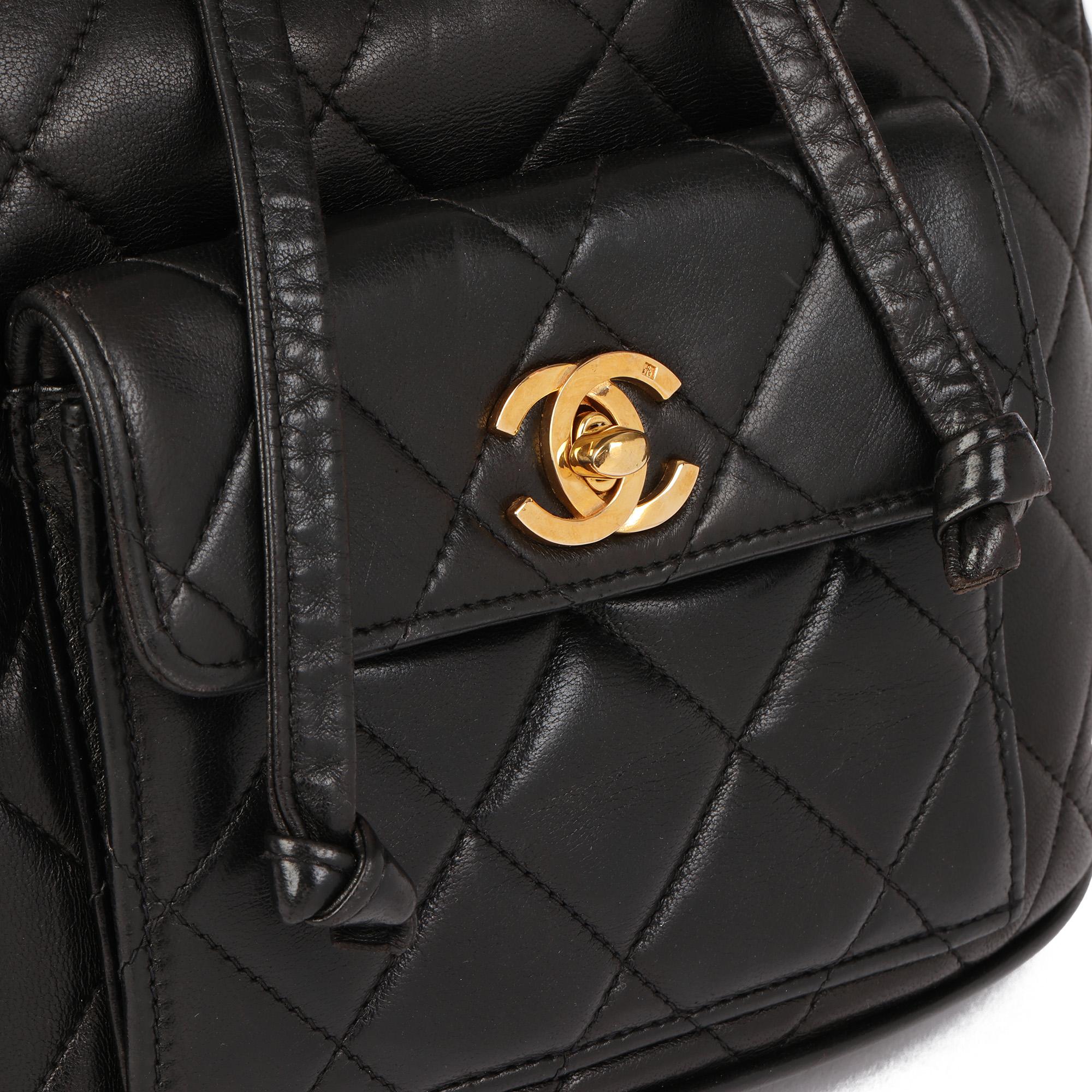 Women's CHANEL Black Quilted Lambskin Vintage Classic Duma Backpack