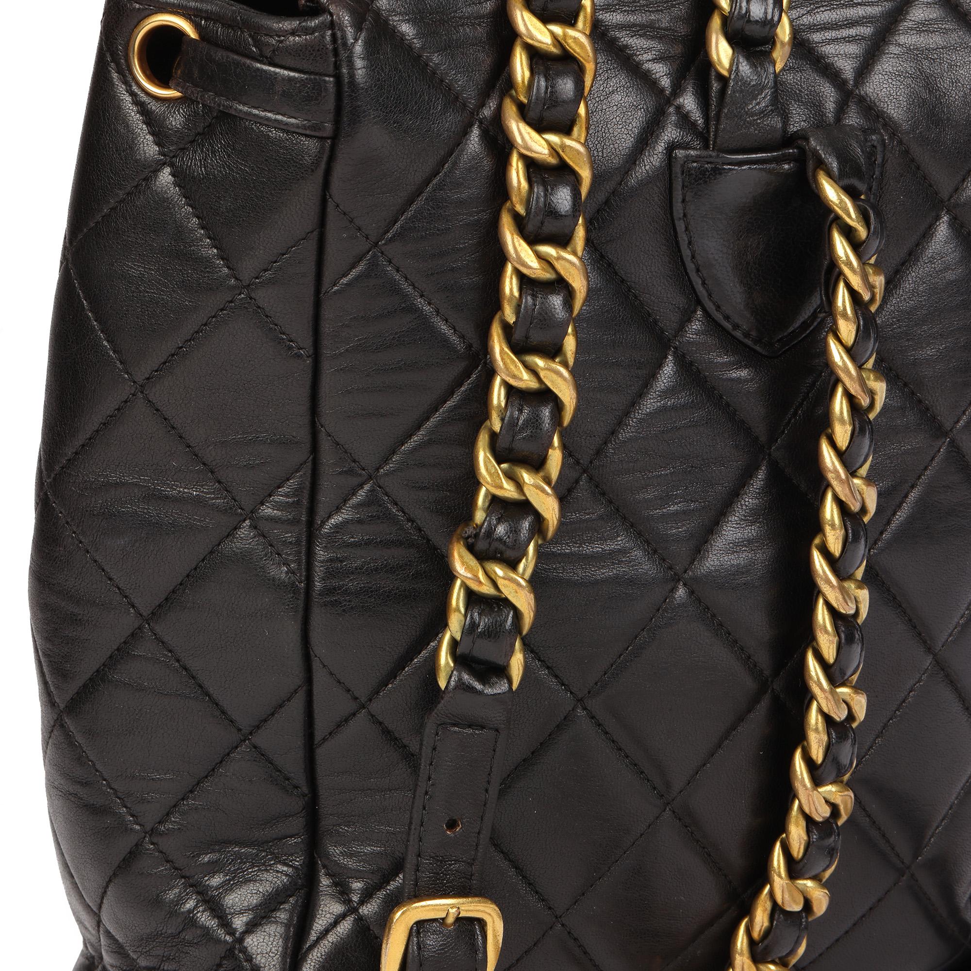 CHANEL Black Quilted Lambskin Vintage Classic Duma Backpack 1