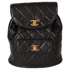 CHANEL Black Quilted Lambskin Vintage Classic Duma Backpack