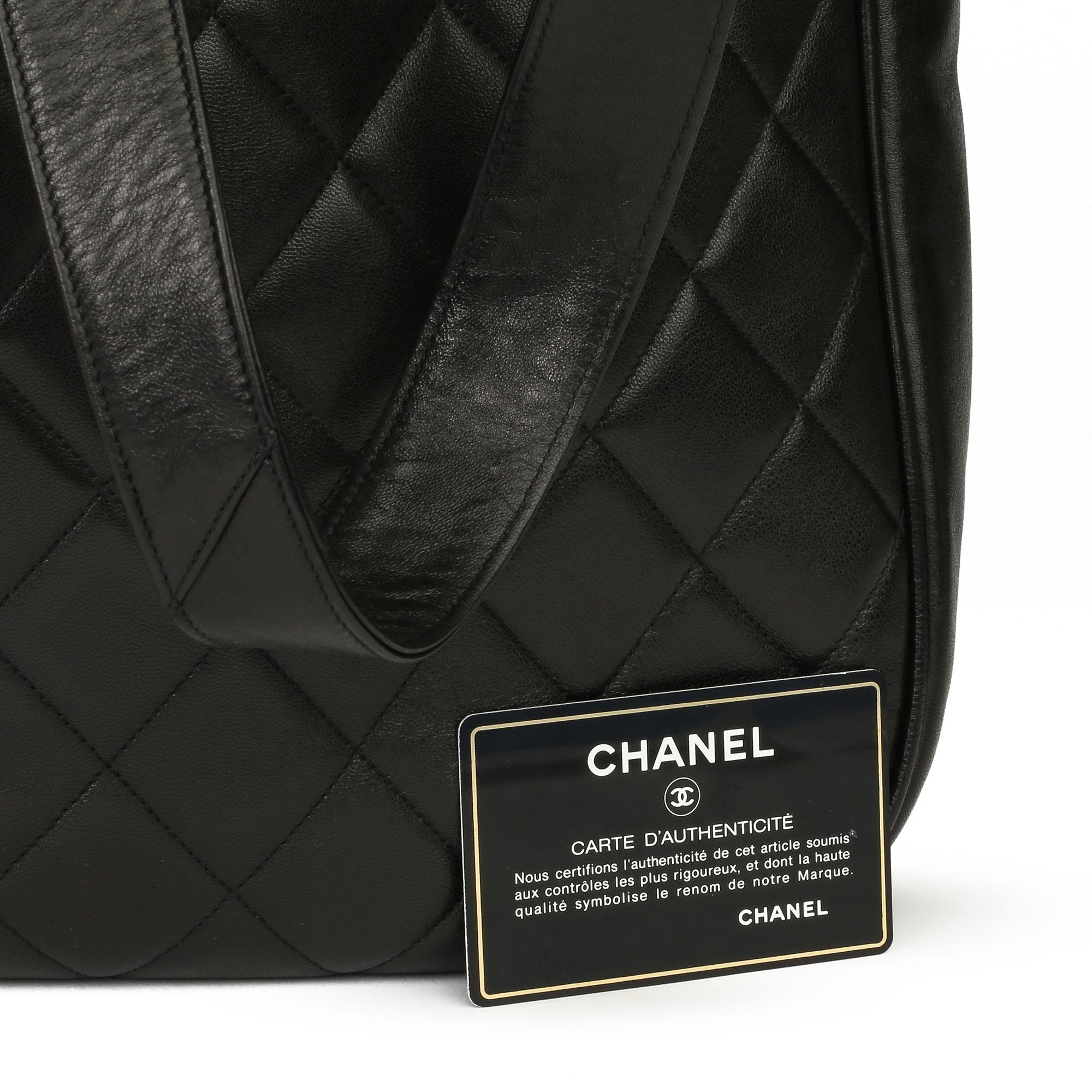 Chanel Black Quilted Lambskin Vintage Classic Shoulder Tote 8