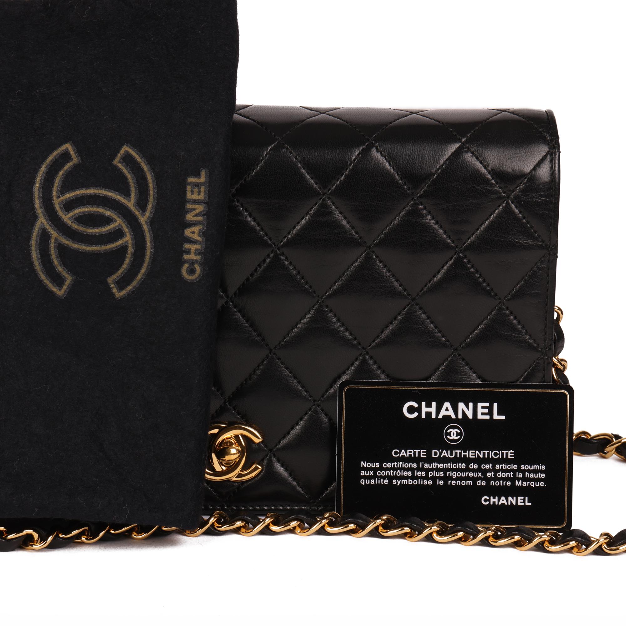 Chanel Black Quilted Lambskin Vintage Classic Single Full Flap Bag  5