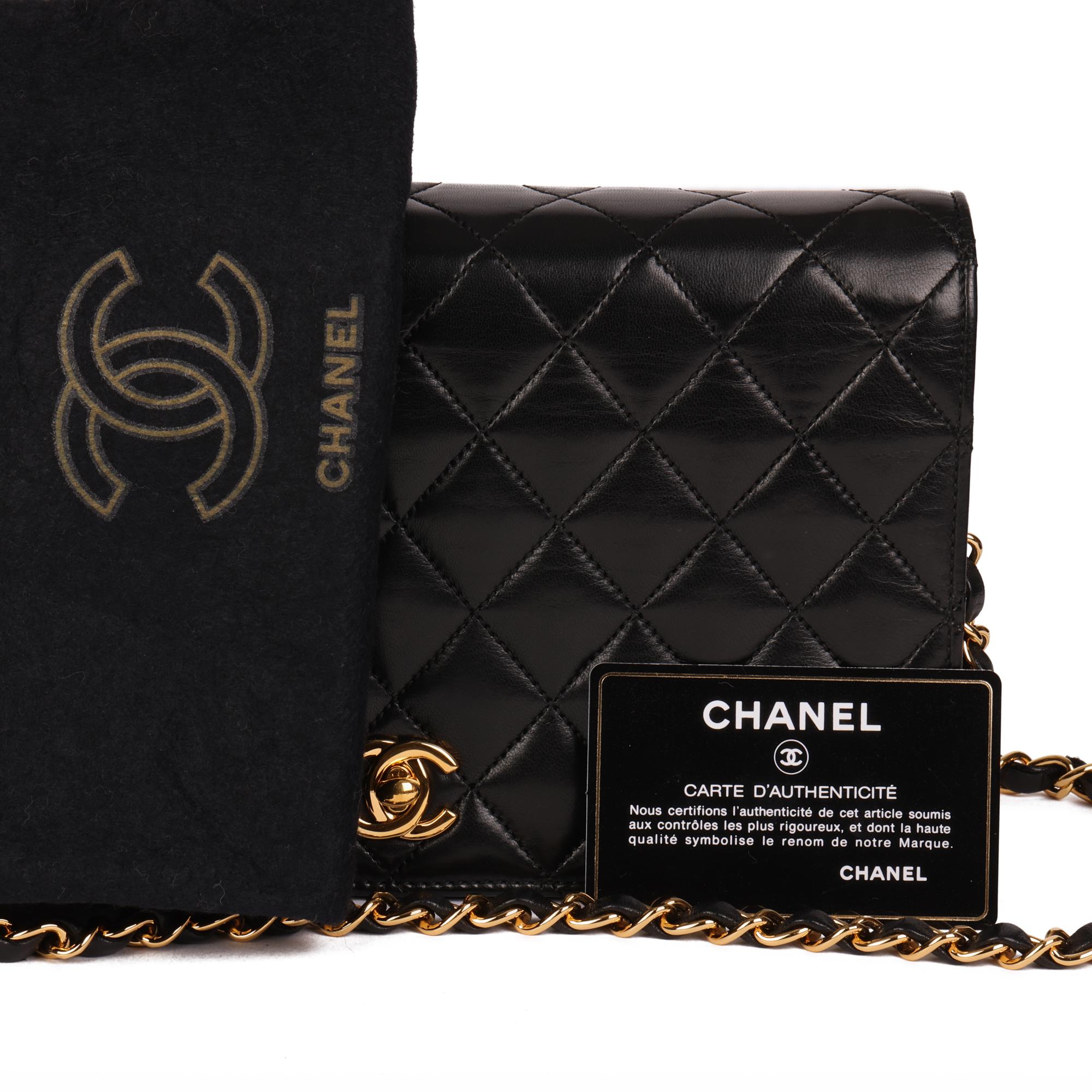 Chanel Black Quilted Lambskin Vintage Classic Single Full Flap Bag 5