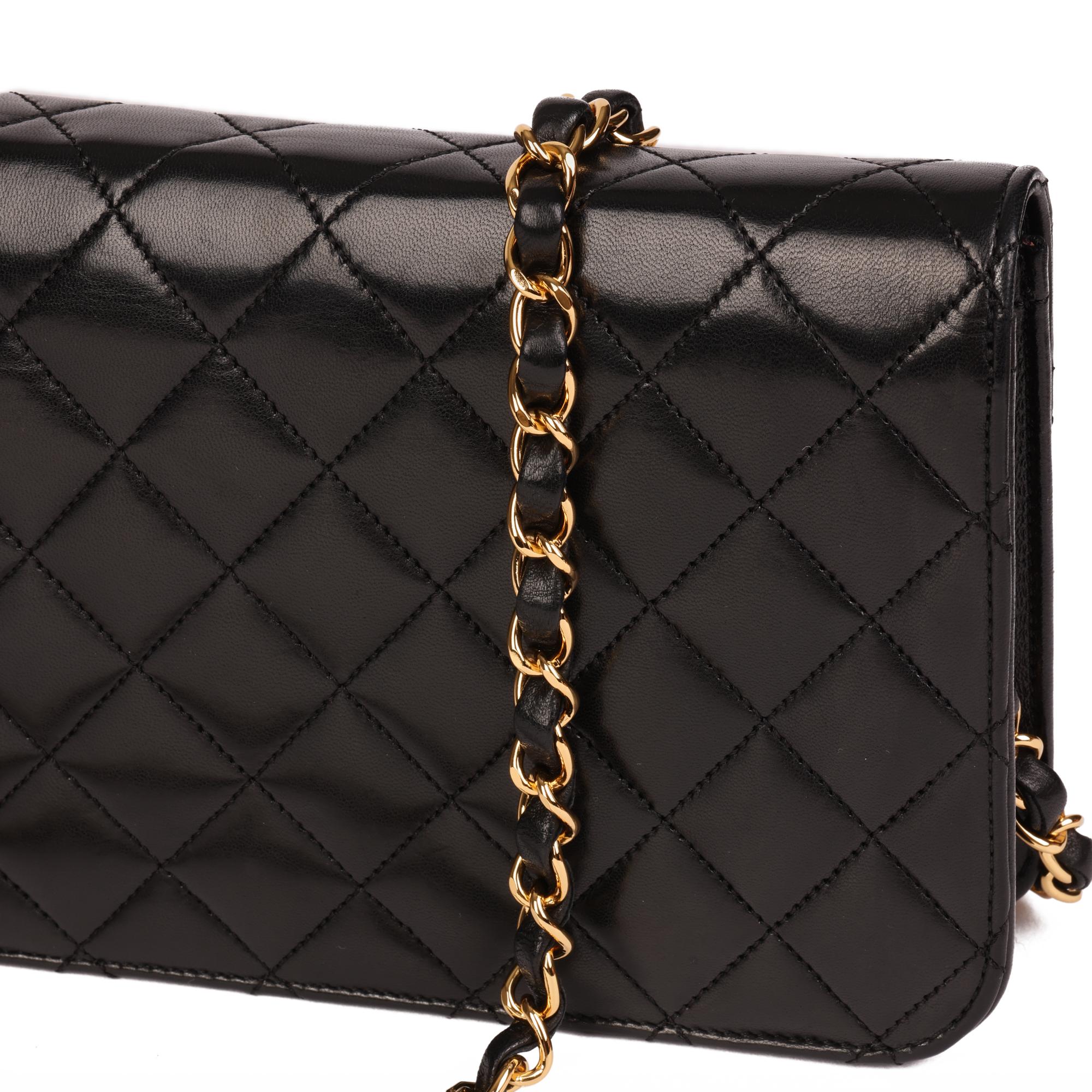 Chanel Black Quilted Lambskin Vintage Classic Single Full Flap Bag  1