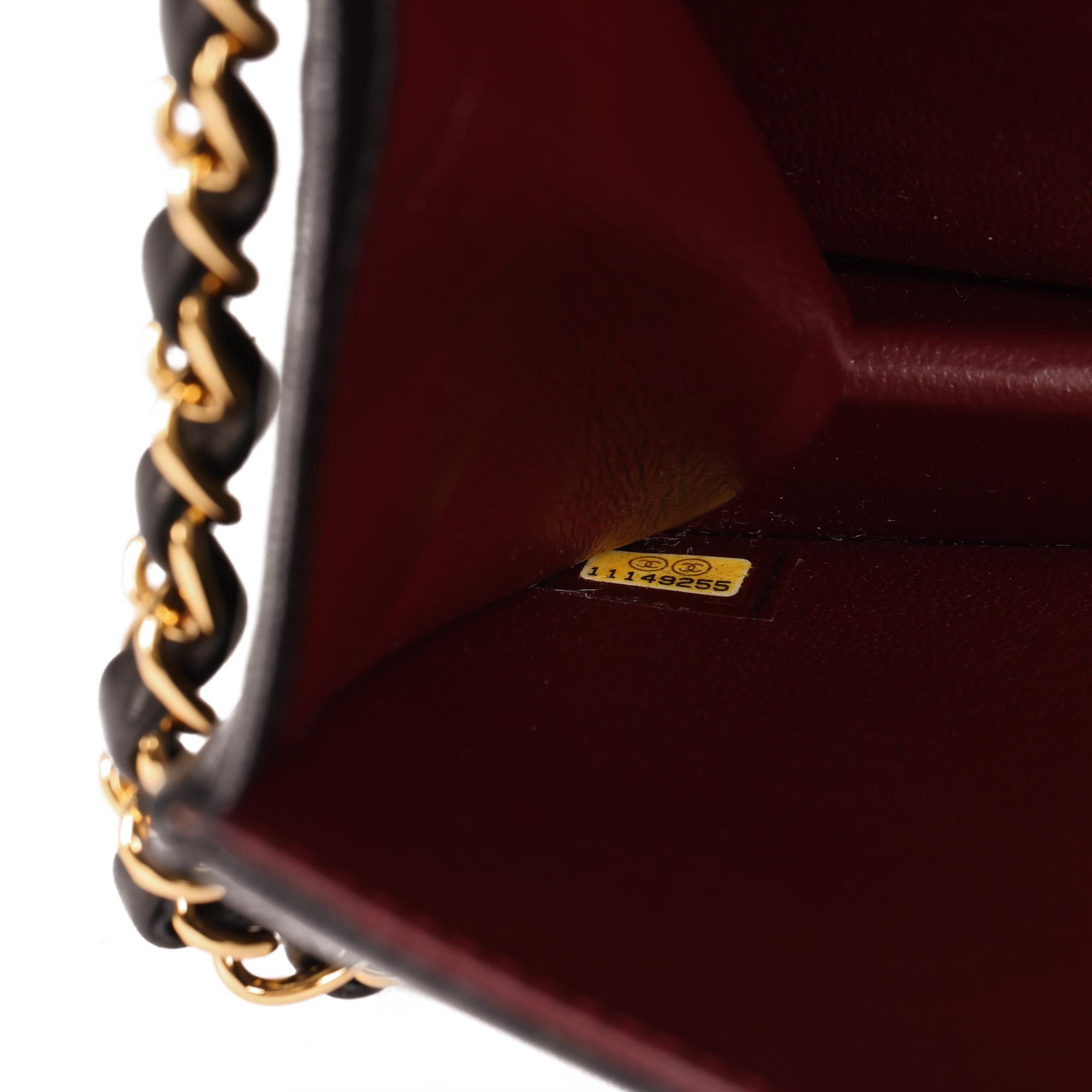 Chanel Black Quilted Lambskin Vintage Classic Single Full Flap Bag 2