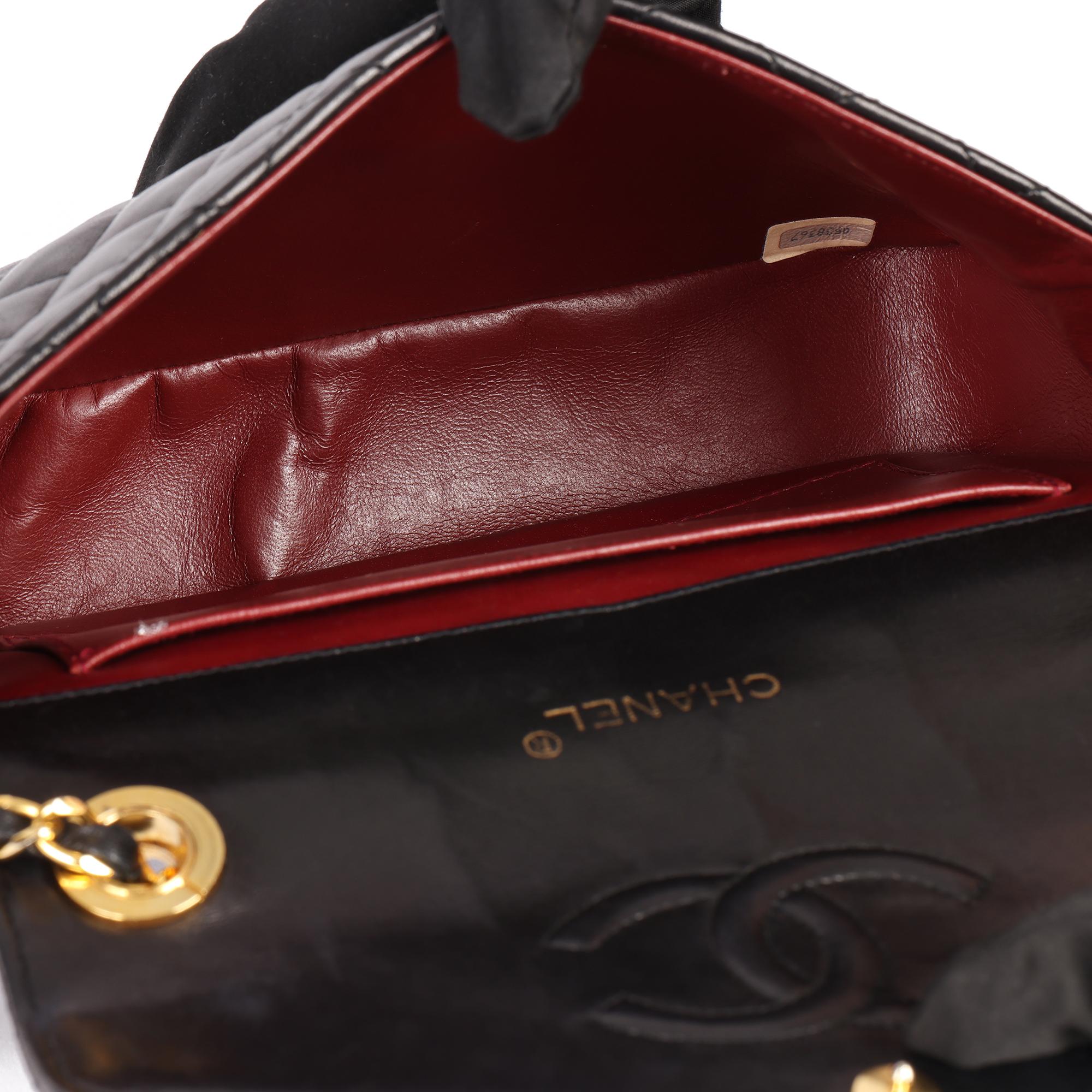 CHANEL Black Quilted Lambskin Vintage Crystal Embellished Mini Flap Bag For Sale 7