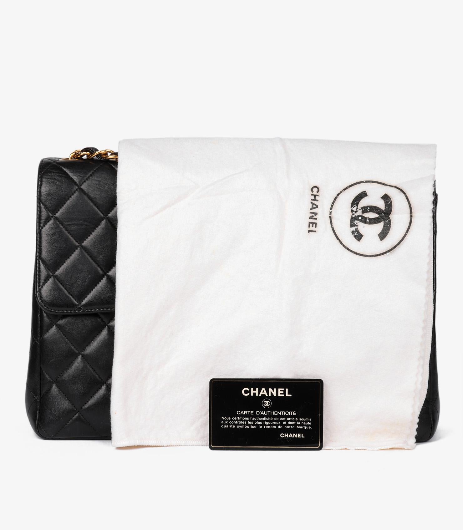 Chanel Black Quilted Lambskin Vintage Jumbo Classic Single Flap Bag 9