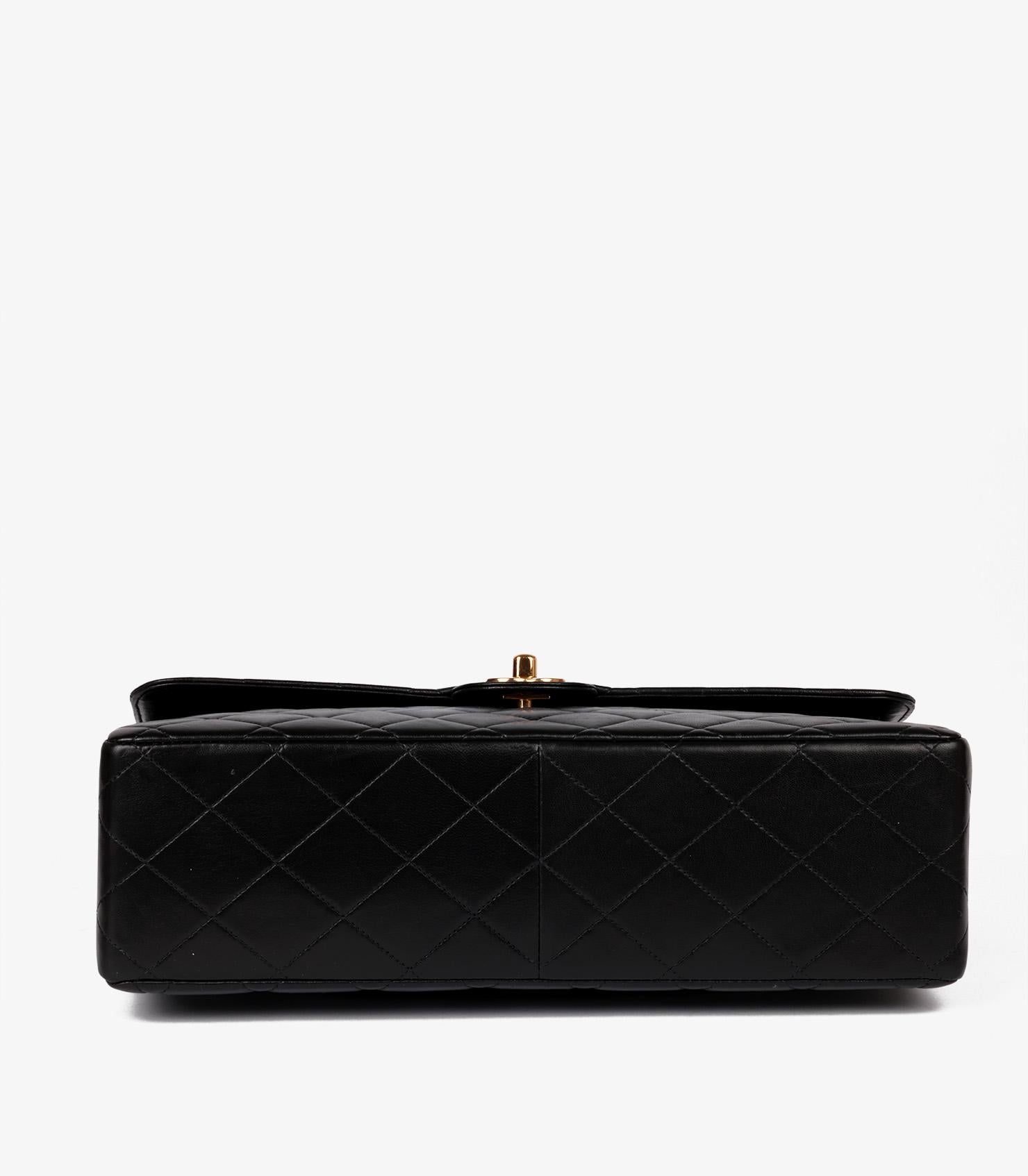 Chanel Black Quilted Lambskin Vintage Jumbo Classic Single Flap Bag 2