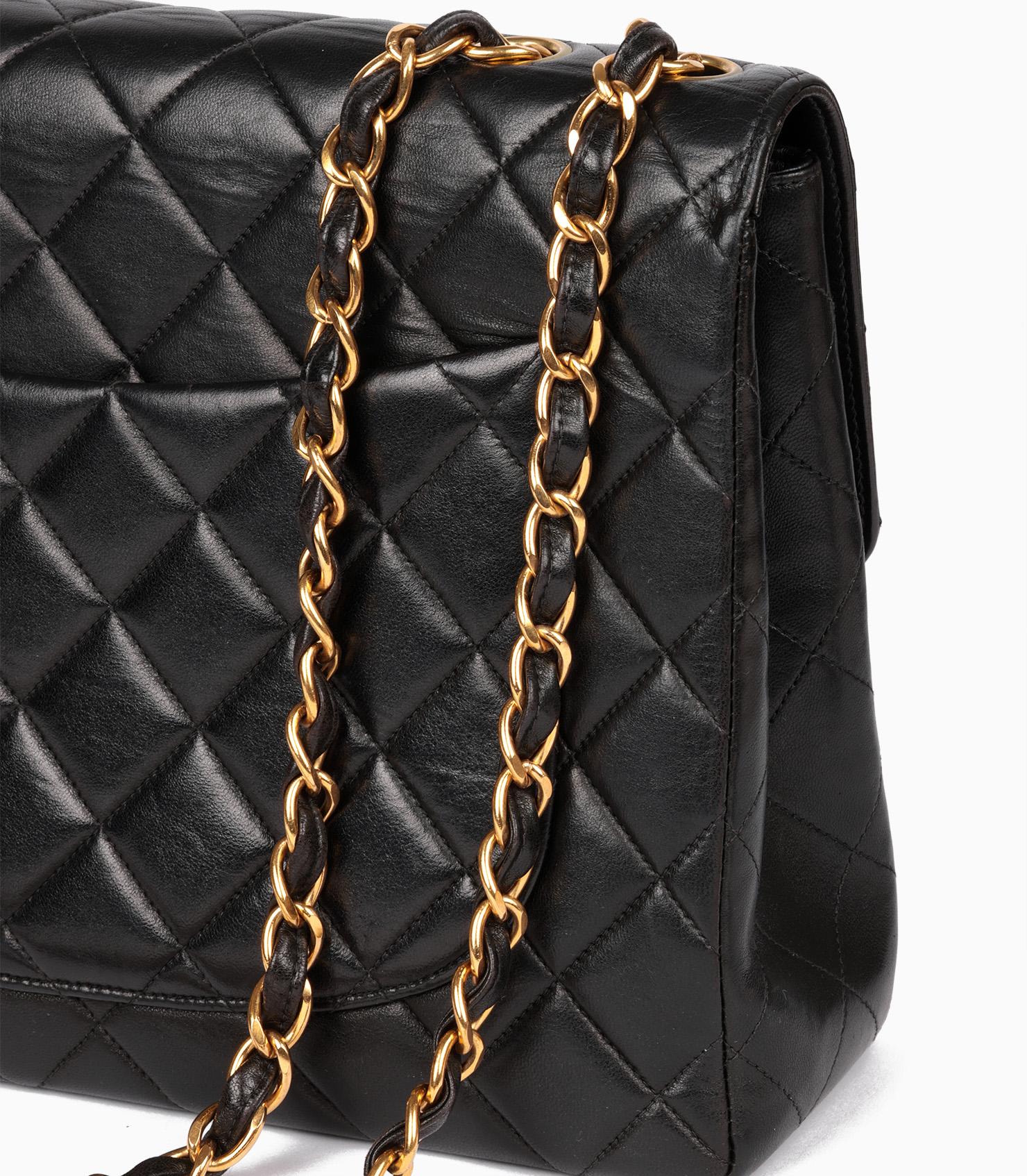 Chanel Black Quilted Lambskin Vintage Jumbo Classic Single Flap Bag 5