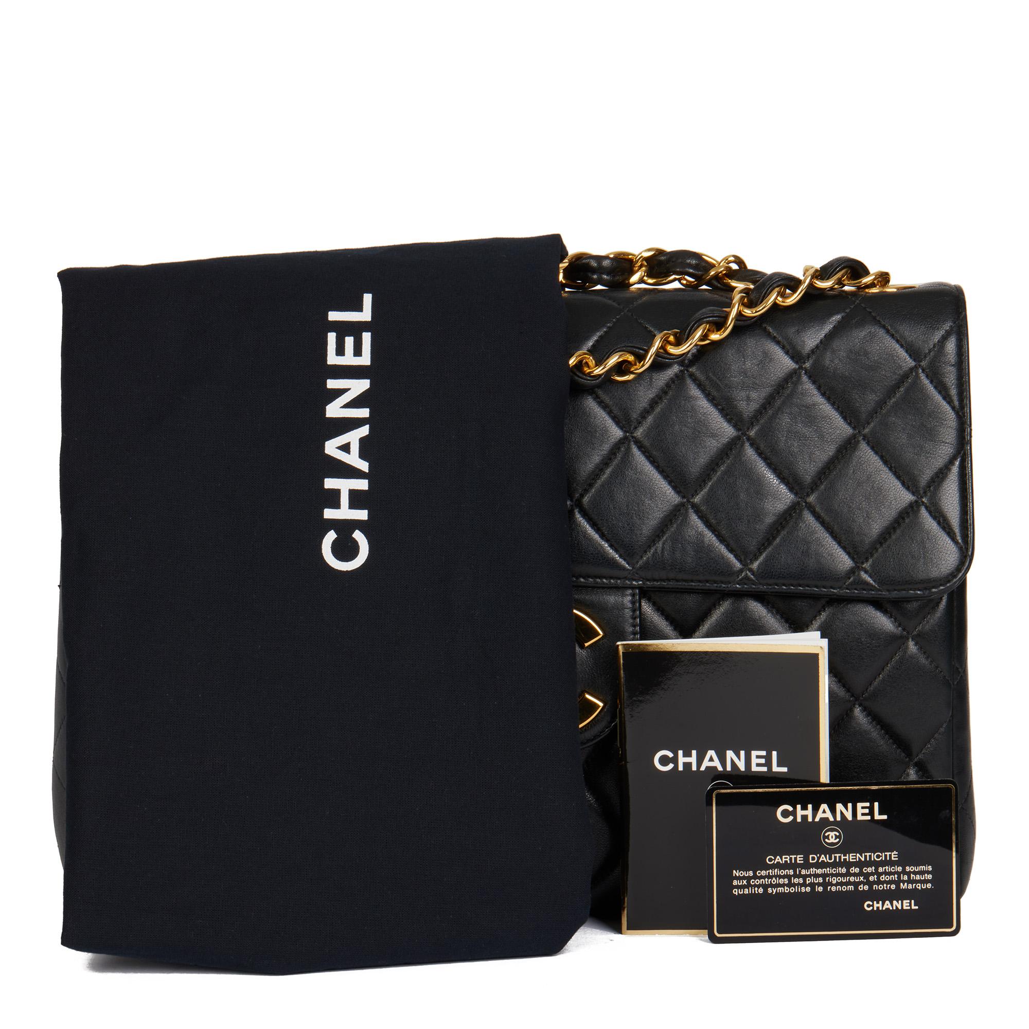 CHANEL Black Quilted Lambskin Vintage Jumbo XL Classic Single Flap Bag 8