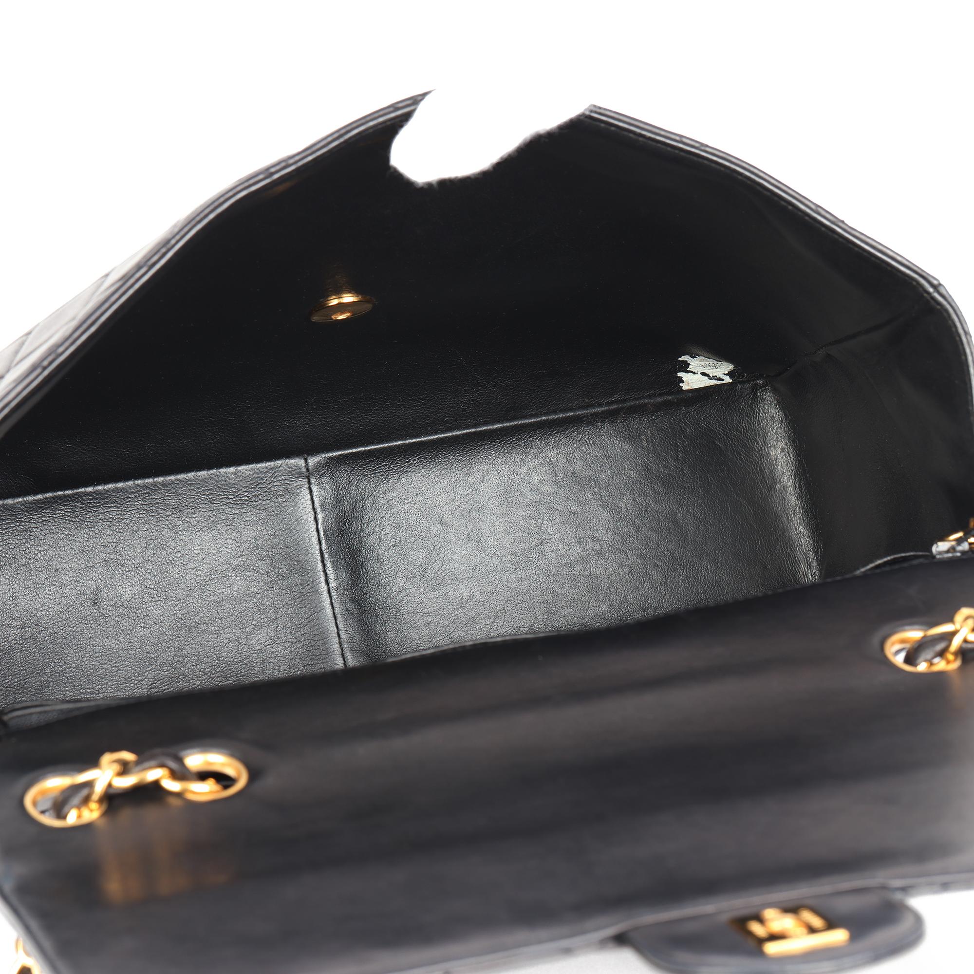 Chanel Black Quilted Lambskin Vintage Jumbo XL Classic Single Flap Bag 1