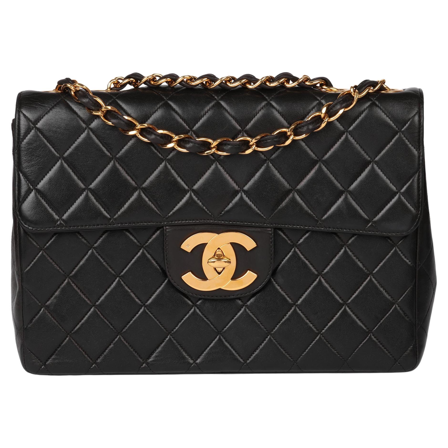 SOLD - FULL SET CHANEL VINTAGE BLACK QUILTED LAMBSKIN 24K GOLD CHAIN CC  CHARM TOTE BAG - My Dreamz Closet