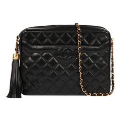 Chanel Black Quilted Lambskin Vintage Large Timeless Camera Bag