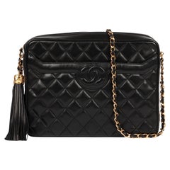 Chanel Black Quilted Lambskin Vintage Large Timeless Camera Bag
