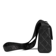 Chanel Black Quilted Lambskin Vintage Leather Logo Shoulder Flap Bag