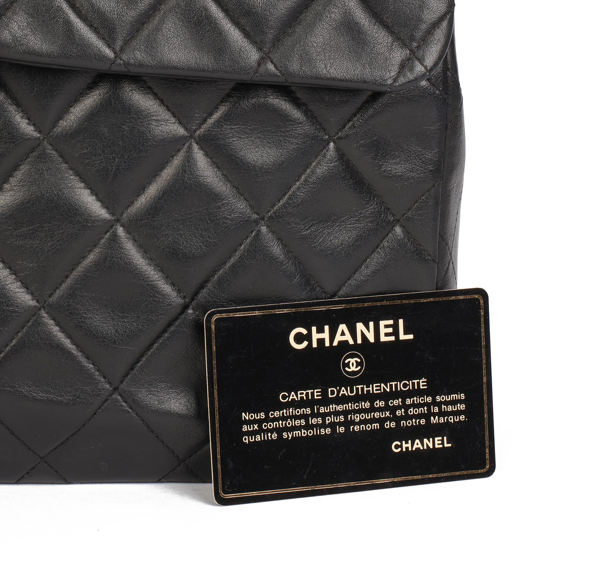 Chanel Black Quilted Lambskin Vintage Maxi Jumbo XL Classic Single Flap Bag 7