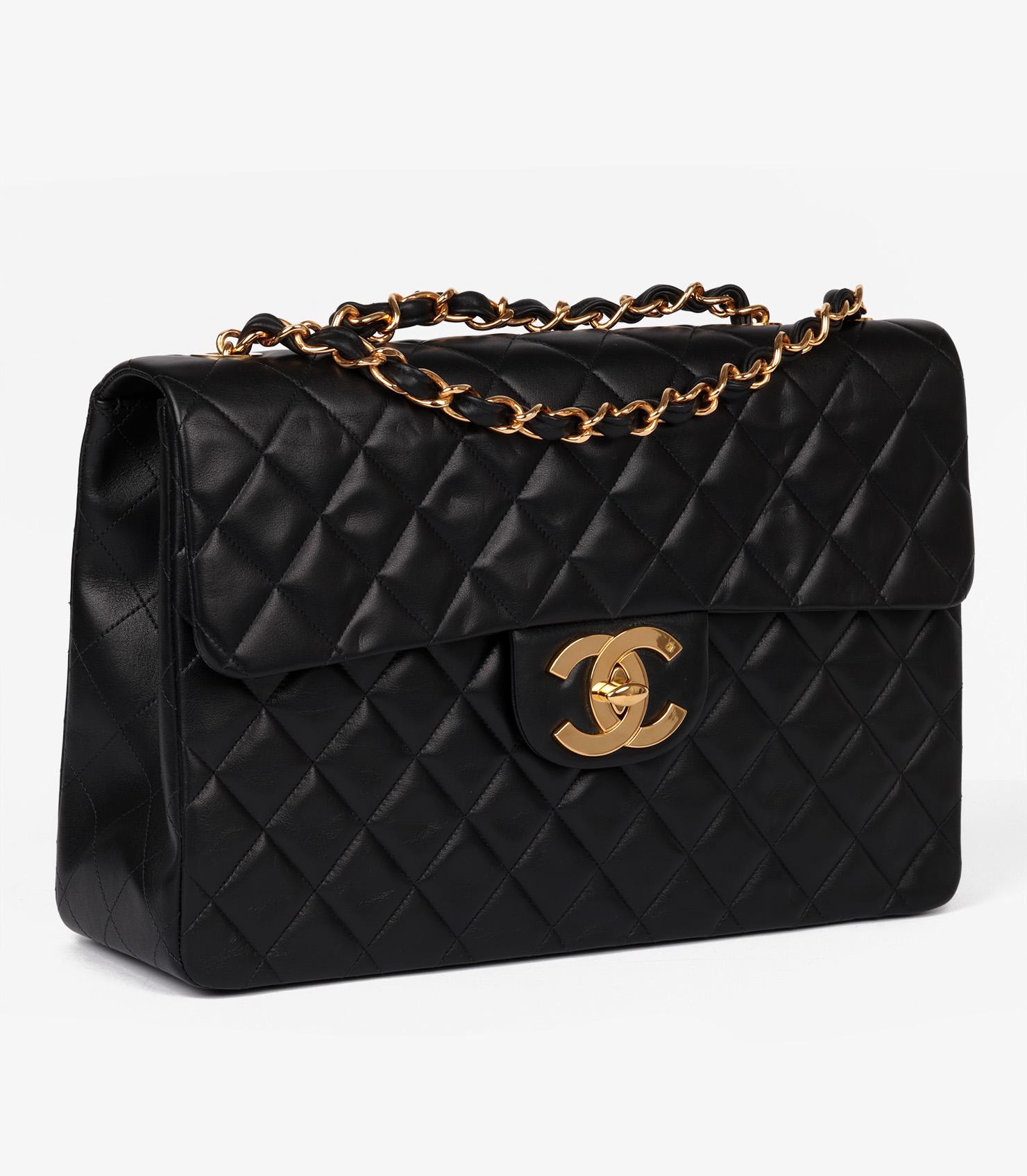 Chanel Black Quilted Lambskin Vintage Maxi Jumbo XL Classic Single Flap Bag

Product Details
Xupes Ref: HB5624
Brand: Chanel
Model: Maxi Jumbo XL Classic Single Flap Bag
Type: Shoulder
Serial Number: 2837907
Age: 1994
RRP: £10,060
Accompanied By: